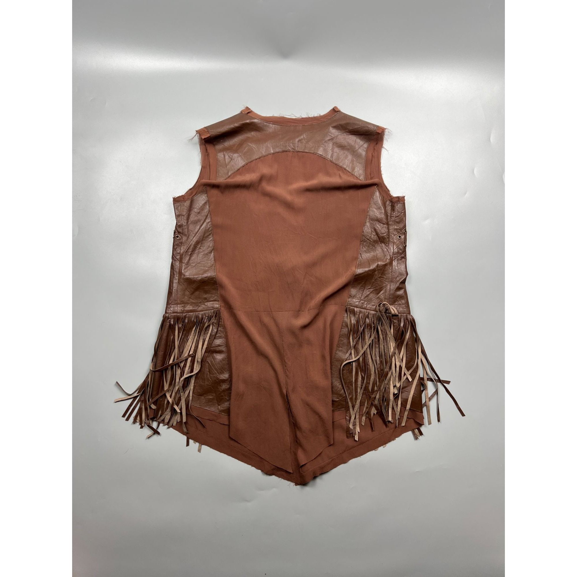 Roberto Cavalli Roberto Cavalli Class Silk Leather Cowboy Dress (Y0881) Size XL / US 12-14 / IT 48-50 - 9 Thumbnail
