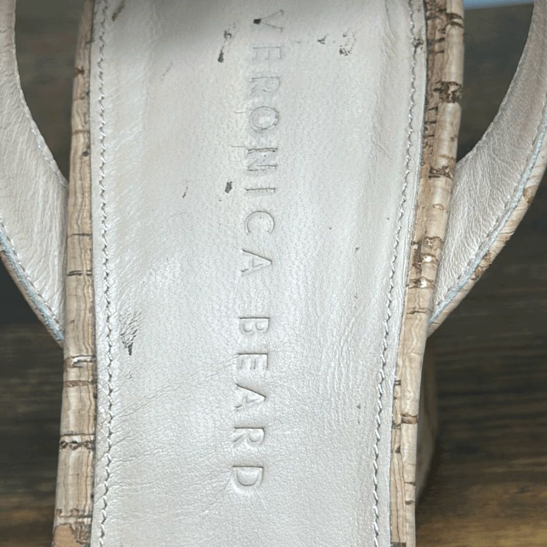 Veronica Beard Veronica Beard Women's Sandal Cyndi Wedge Cork Made in Italy 7.5 Tan Multicolor Strappy Ankle Strap Upper Cork Heel 4" US 7.5 Women's Size US 8 / IT 38 - 7 Thumbnail