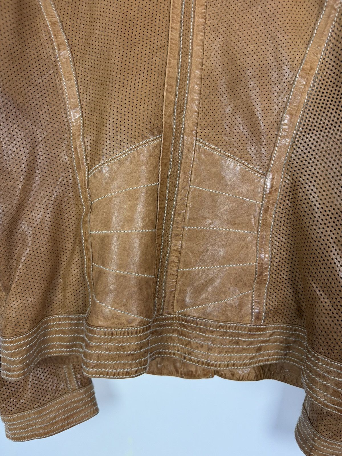 Bogner Bogner Jeans Perforation Brown Women’s Leather Jacket Size XS / US 0-2 / IT 36-38 - 14 Thumbnail