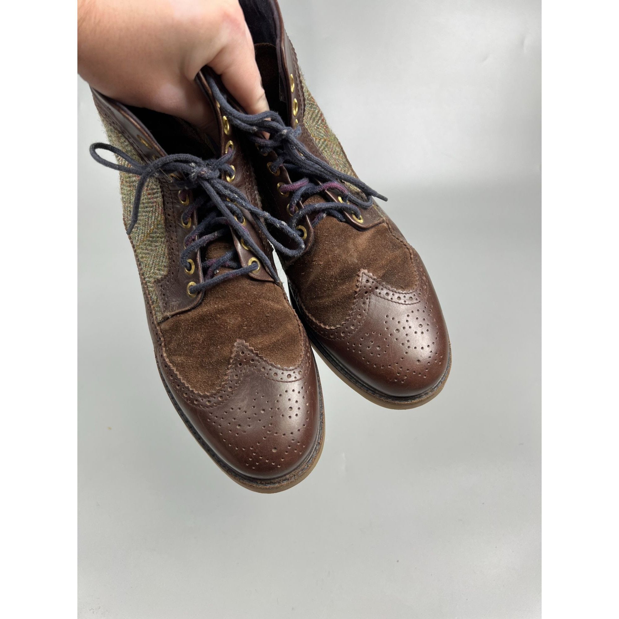 Fred Perry Harris Tweed for Fred Perry Suede Leather Boots (Y1026) Size US 10 / EU 43 - 6 Thumbnail