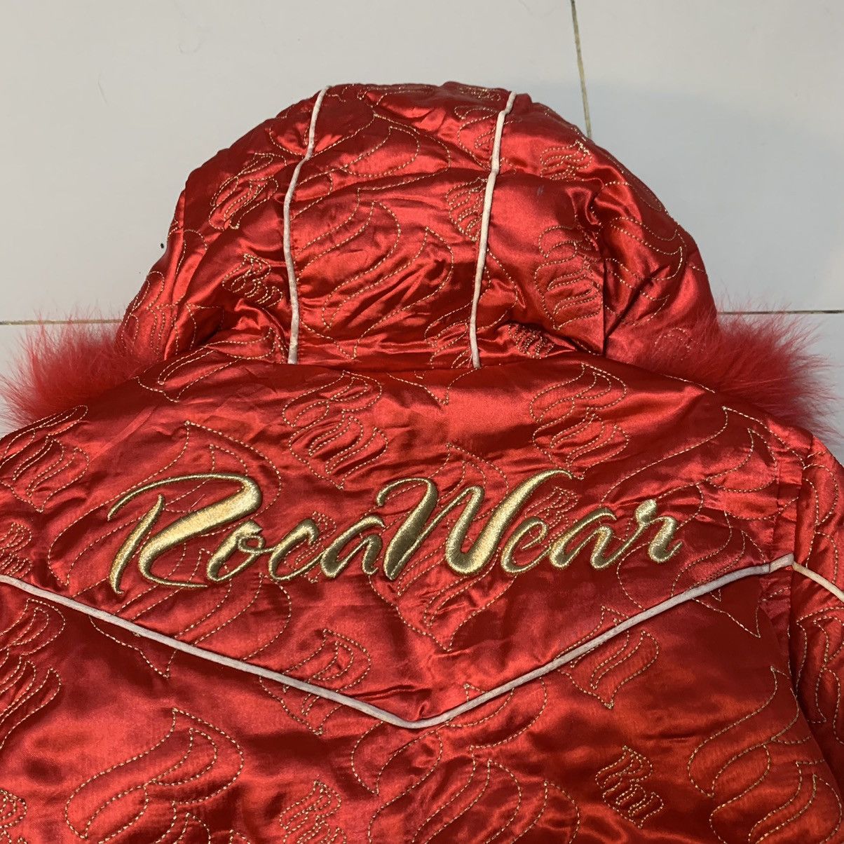 Rocawear Vtg Y2K Rocawear Jacket Embroidered Red Down Cropped Fur Size S / US 4 / IT 40 - 14 Thumbnail