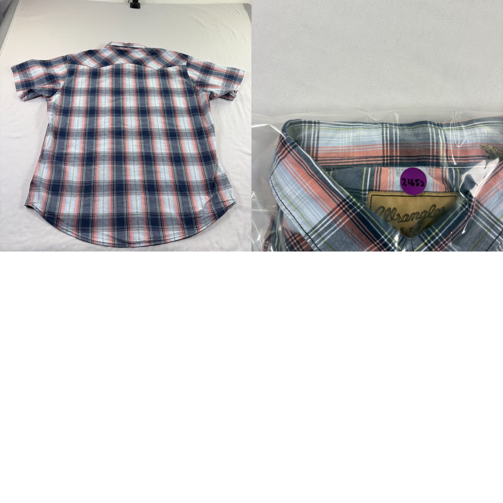 Wrangler Wrangler Shirt Mens 2XL Blue Plaid Pearl Snap Up Western Rodeo Cowboy Size US XXL / EU 58 / 5 - 8 Thumbnail