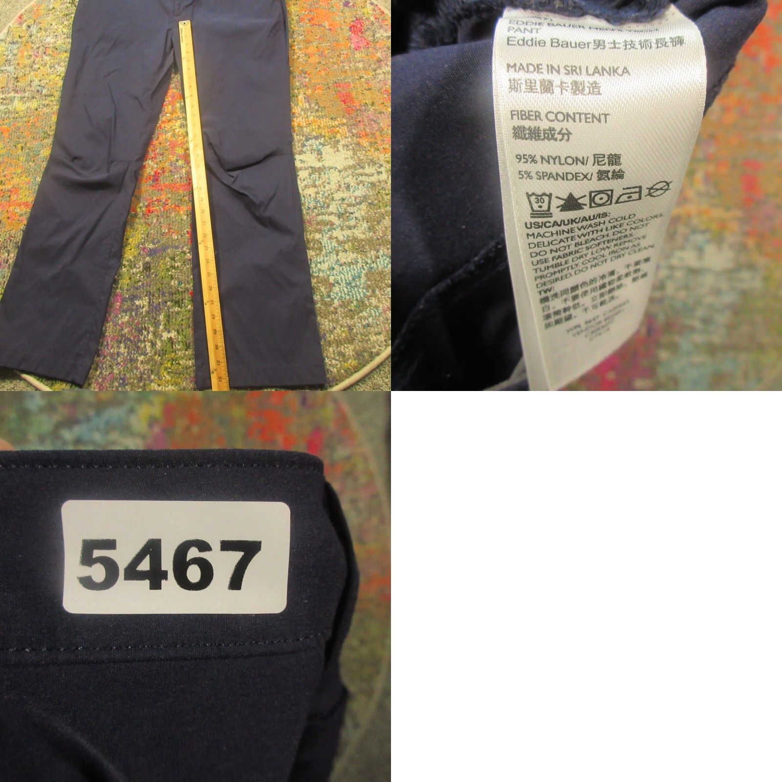 Eddie Bauer Eddie Bauer Pants Mens 36x32 Navy Lightweight Microfiber Outdoor Hiking Stretch Chino Casual Zip Pockets Slashed Straight Front Regular Mens Size US 36 / EU 52 - 8 Thumbnail