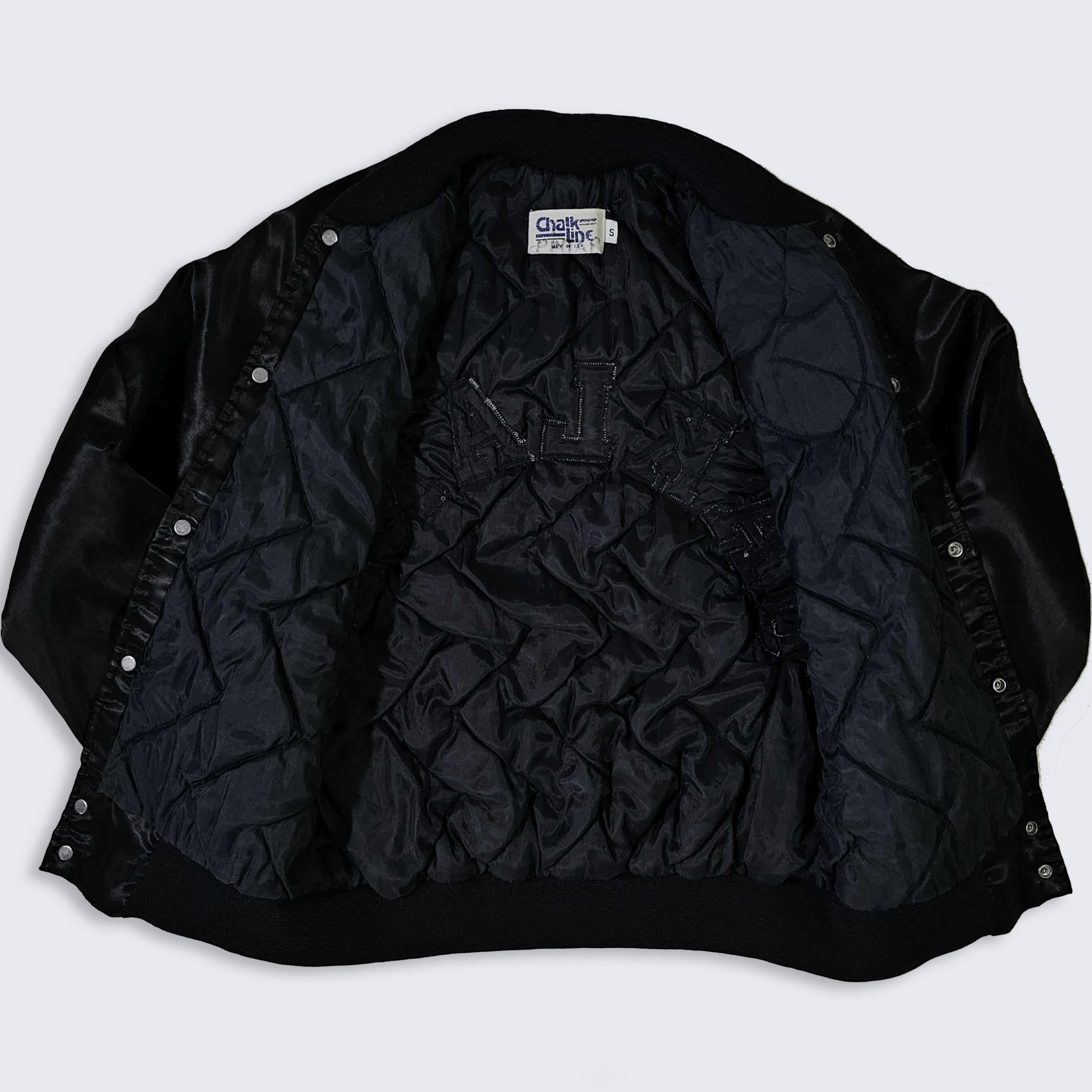 NFL Oakland Raiders Vintage 90s Chalk Line Satin Bomber Jacket Size US S / EU 44-46 / 1 - 3 Thumbnail