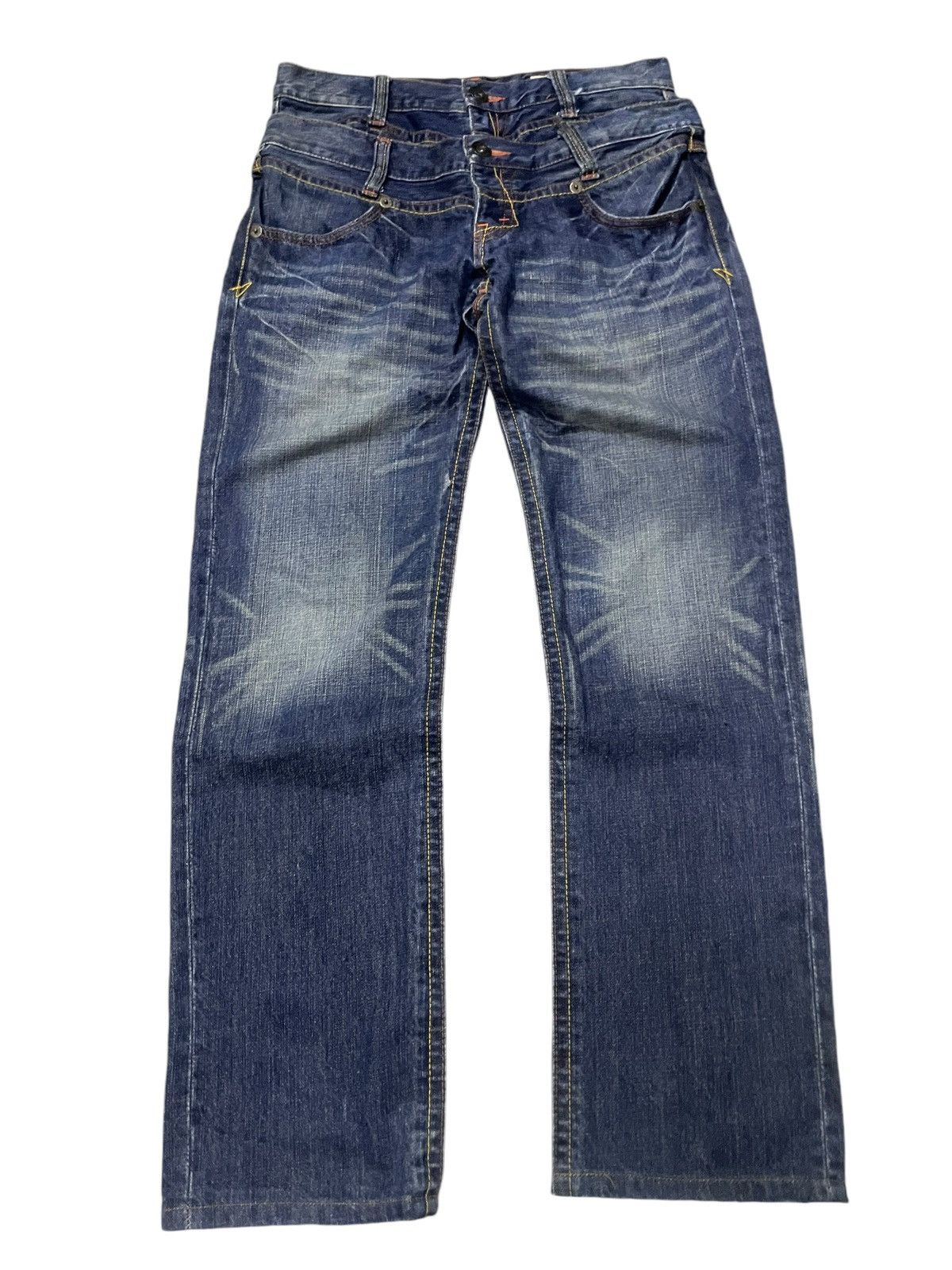 PPFM × Shellac × semanticdesign Rush Hour Japan Double Waist Contrast Heavy Stitch Jeans Size US 30 / EU 46 - 2 Thumbnail