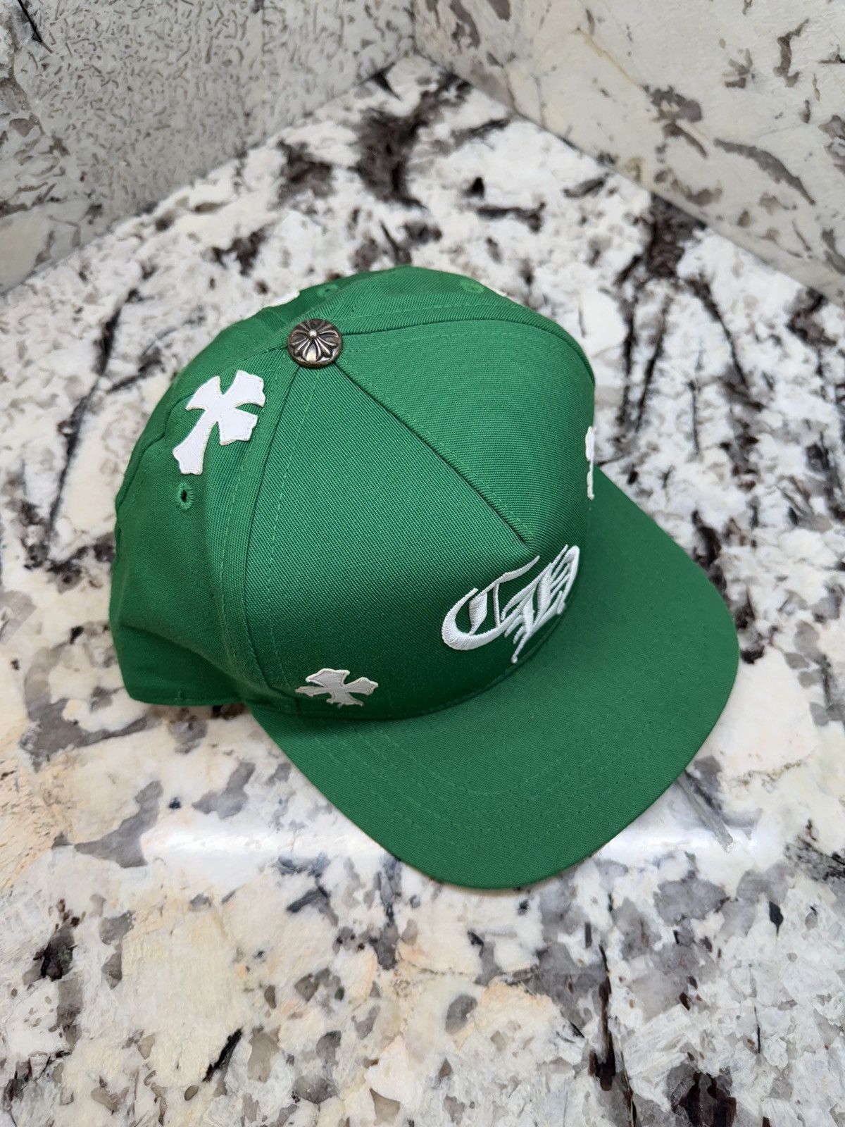 Chrome Hearts Chrome Hearts Cross Patch Hat Green White Baseball Cap Size ONE SIZE - 8 Thumbnail