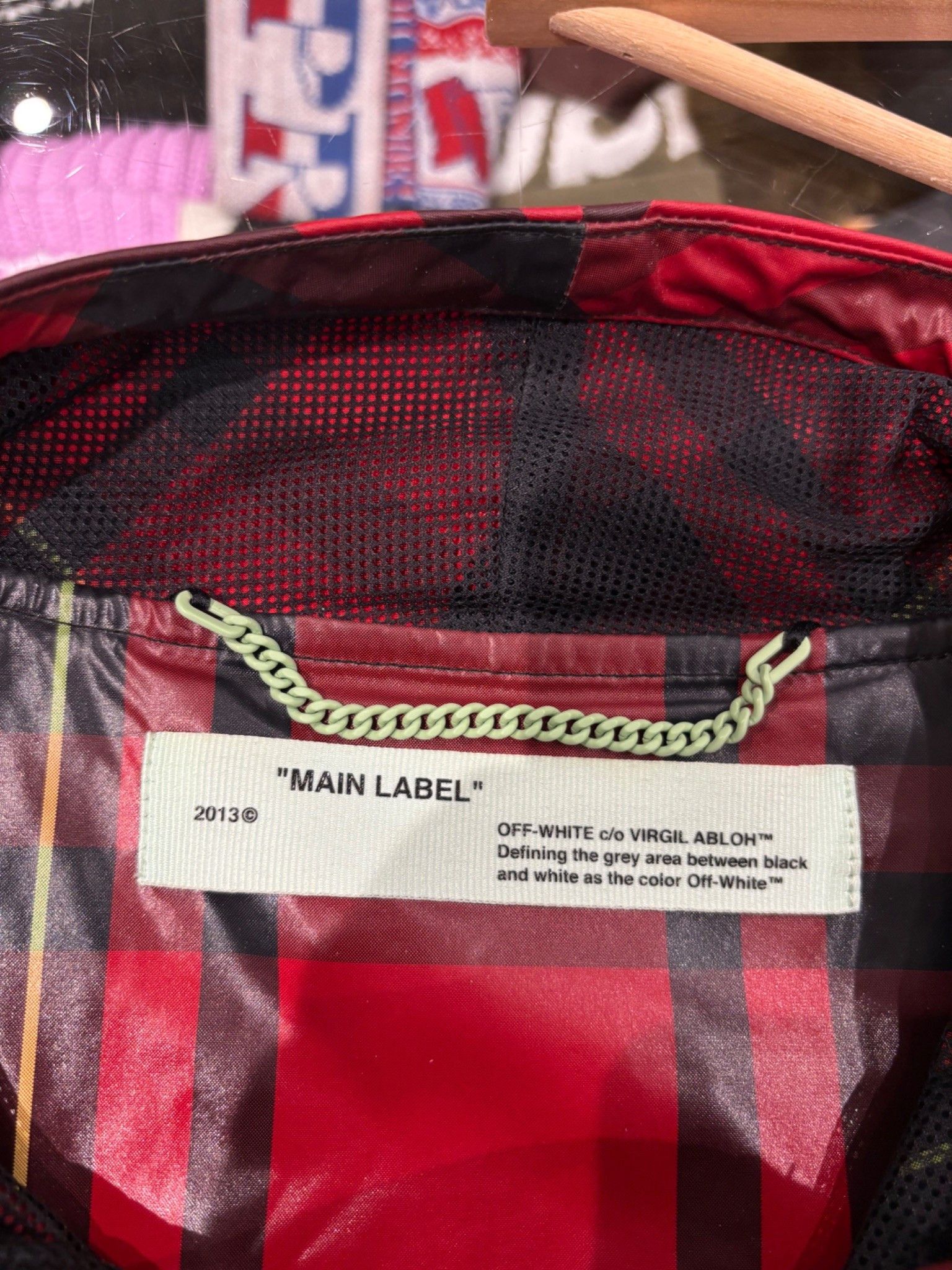 Off-White Off-White Checked Half Zip Anorak Red/Black/Green Size US L / EU 52-54 / 3 - 7 Thumbnail