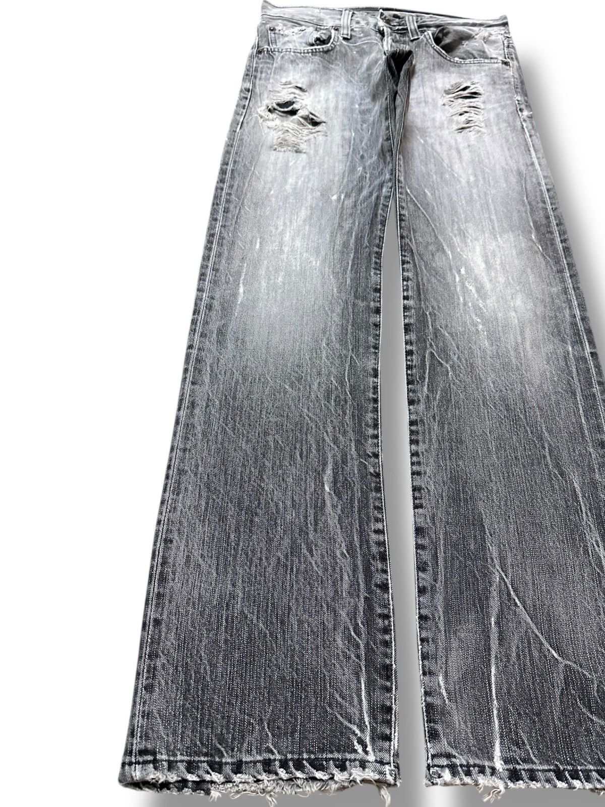 Edwin Vintage Edwin Black Faded Ripped Grunge Distressed Denim Size US 30 / EU 46 - 3 Thumbnail