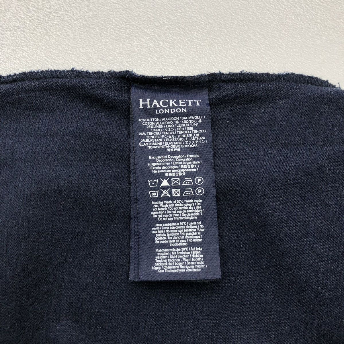 Hackett Hackett London Cotton/Linen Slim Fit Pique Polo Shirt Navy Size US XL / EU 56 / 4 - 9 Thumbnail