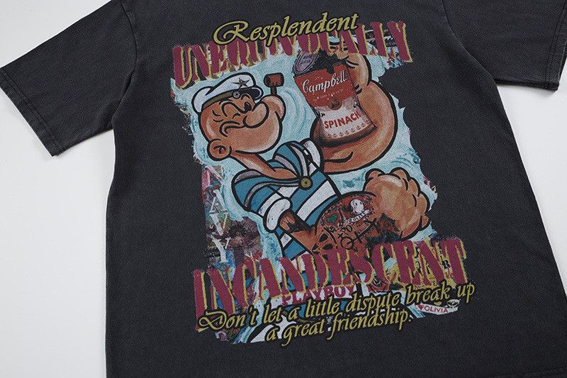 Japanese Brand Men's Hip-Hop Cartoon Graffiti Print Distressed T-Shirt Size US M / EU 48-50 / 2 - 4 Thumbnail