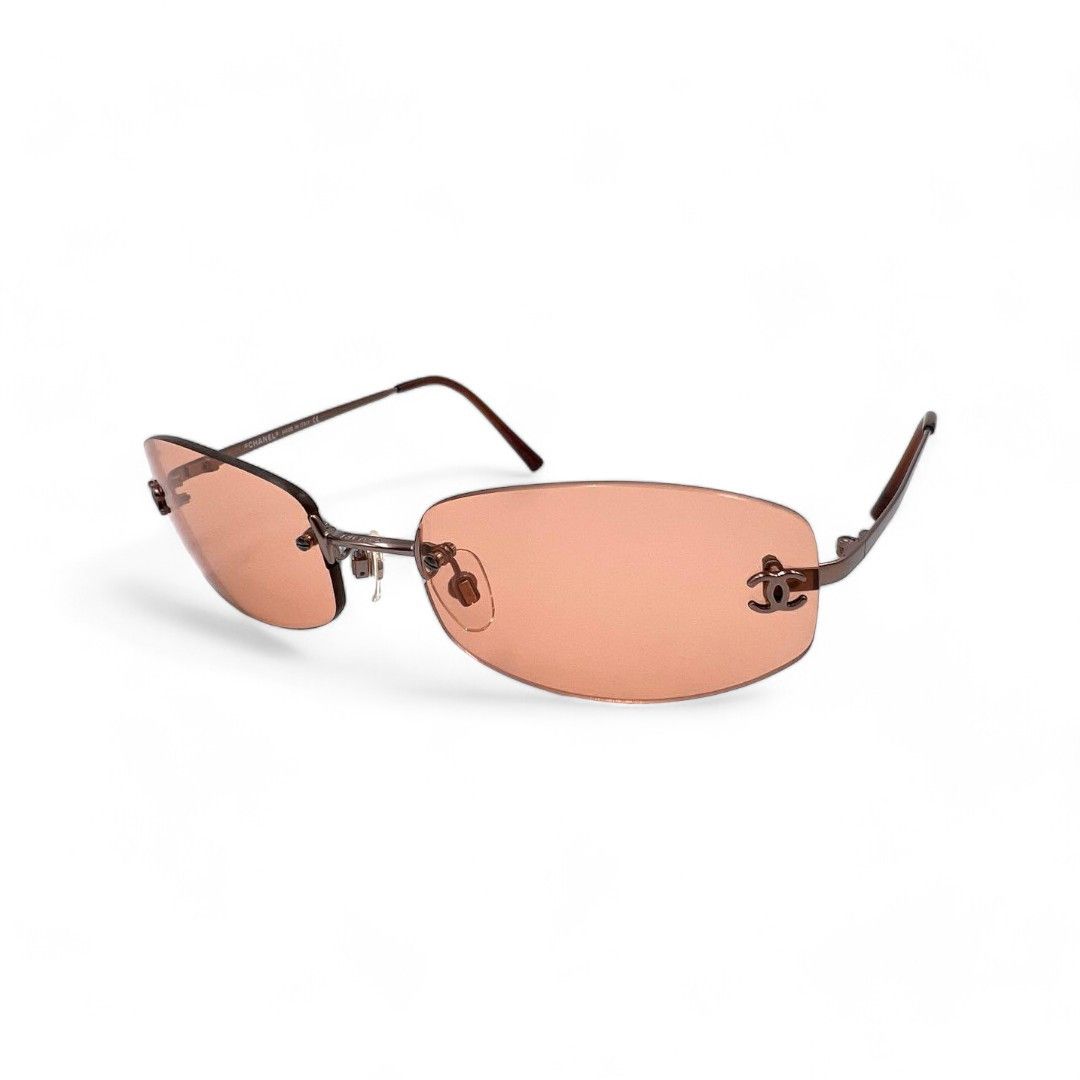 Chanel Chanel - Pink Sunglasses Metal Silver Coco with Case Size ONE SIZE - 1 Thumbnail