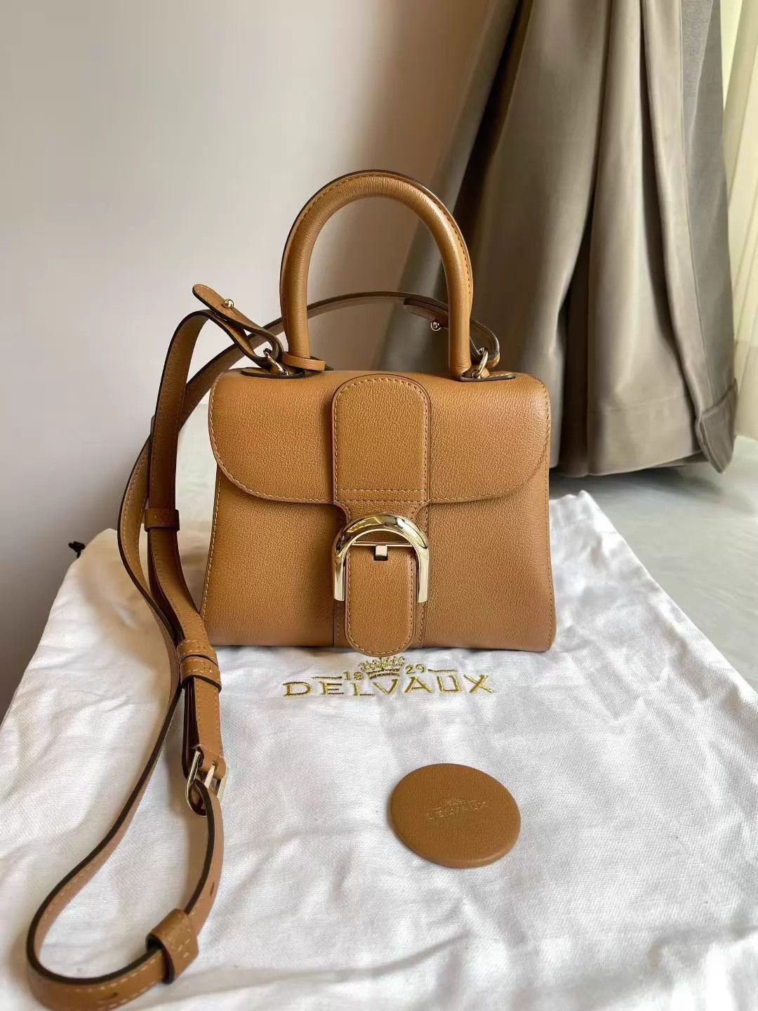 Delvaux DELVAUX Mini Brillant women's Caramel Litchi Gold Shoulder Size ONE SIZE - 1 Thumbnail