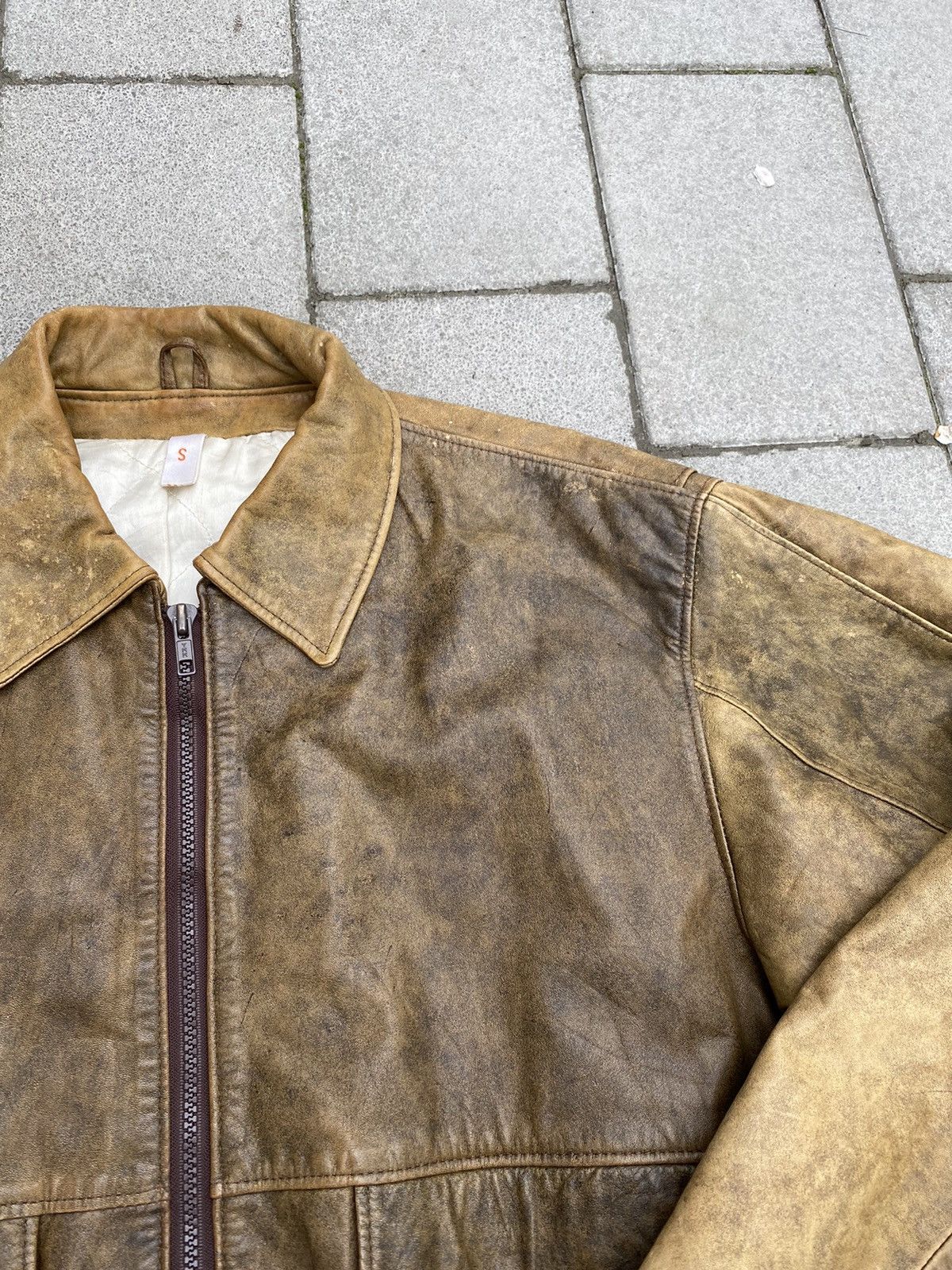 Leather Vintage Brown Leather Bomber Jacket Size US S / EU 44-46 / 1 - 3 Thumbnail
