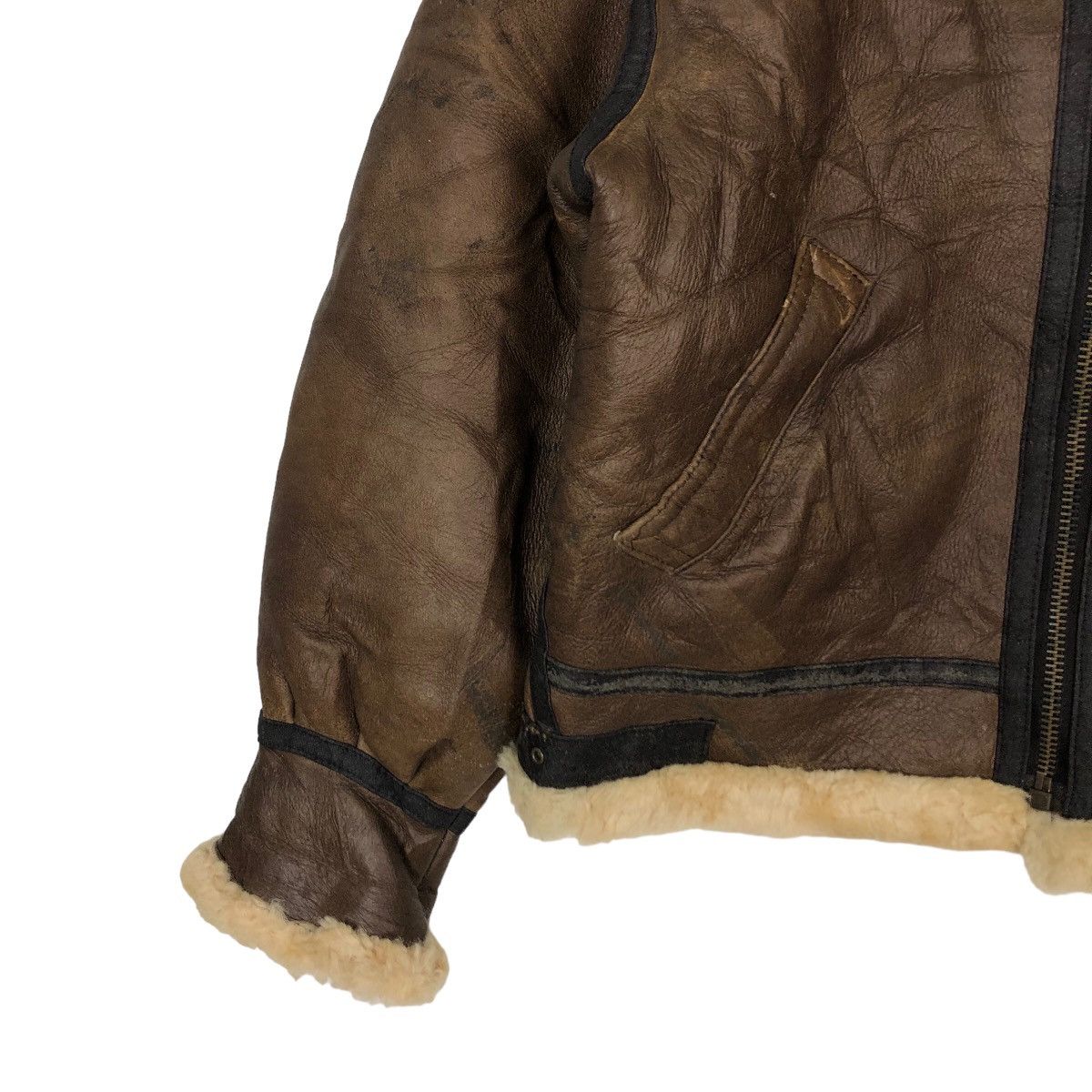 Genuine Leather VINTAGE B3 JACKET SHEEPSKIN GENUINE LEATHER BUZZ RICKSONS Size US L / EU 52-54 / 3 - 3 Thumbnail