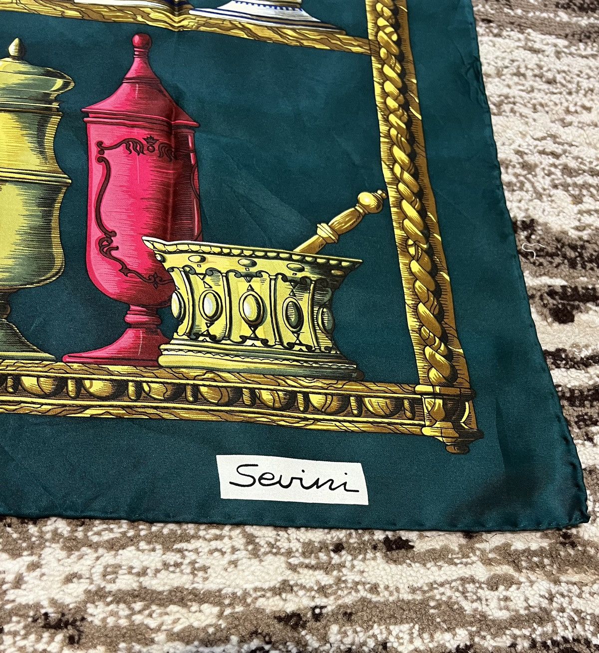 Japanese Brand Vintage Sevini Silk Scarf 90s Street Wear Y2K Casual Style Size ONE SIZE - 4 Thumbnail