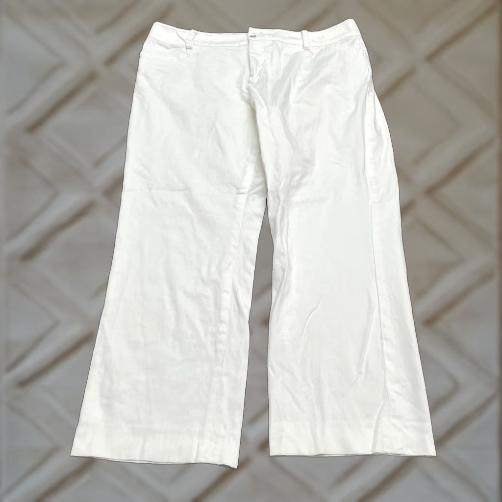 Chaps VINTAGE Chaps Women's Cotton Chino Pants 16 White Mid Rise Straight Leg Casual Workwear Size 38" / US 16 / IT 52 - 1 Thumbnail