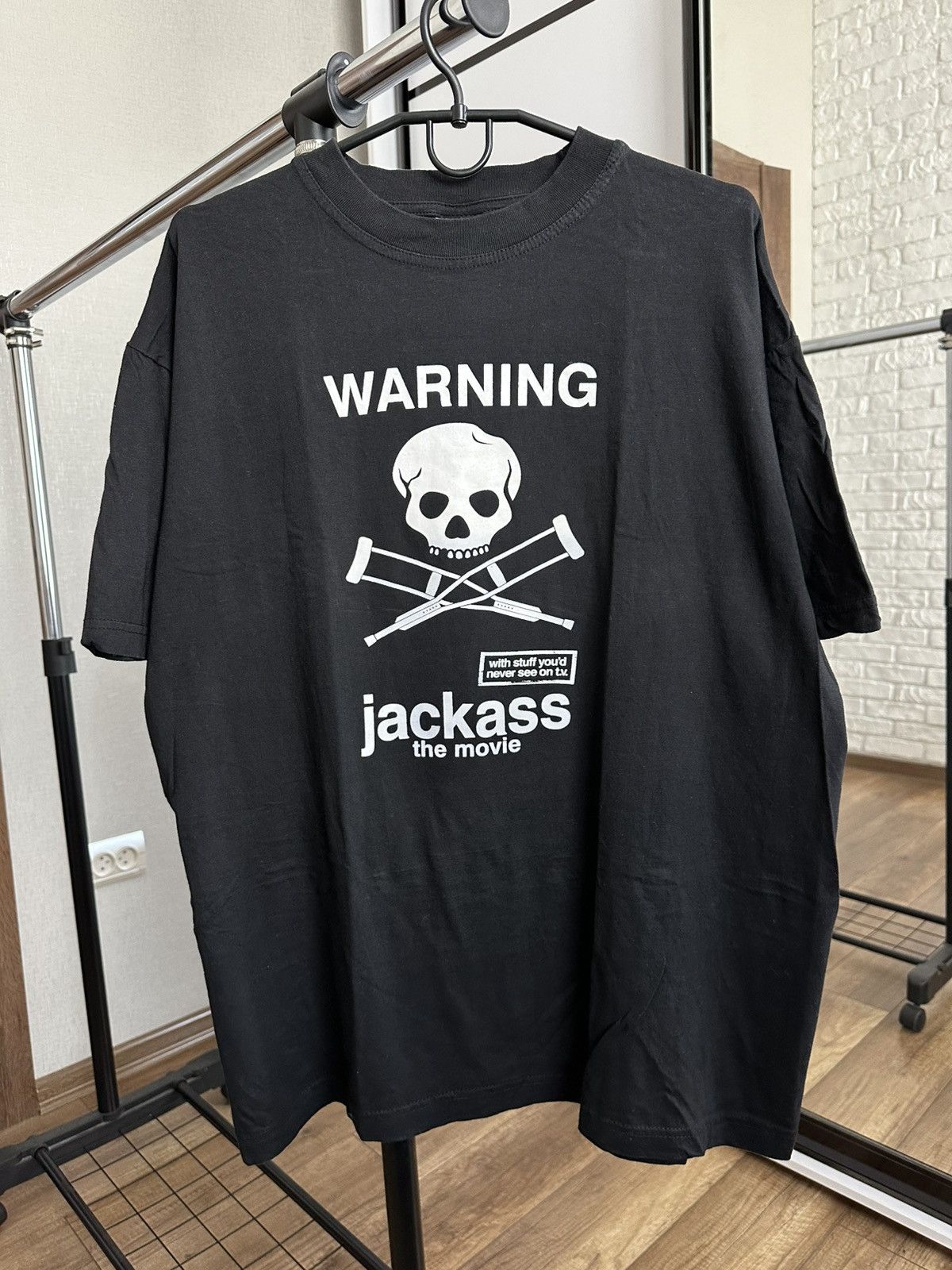 Vintage 2002 Jackass Warning Vintage Movie T-Shirt Tee Size US XL / EU 56 / 4 - 1 Thumbnail