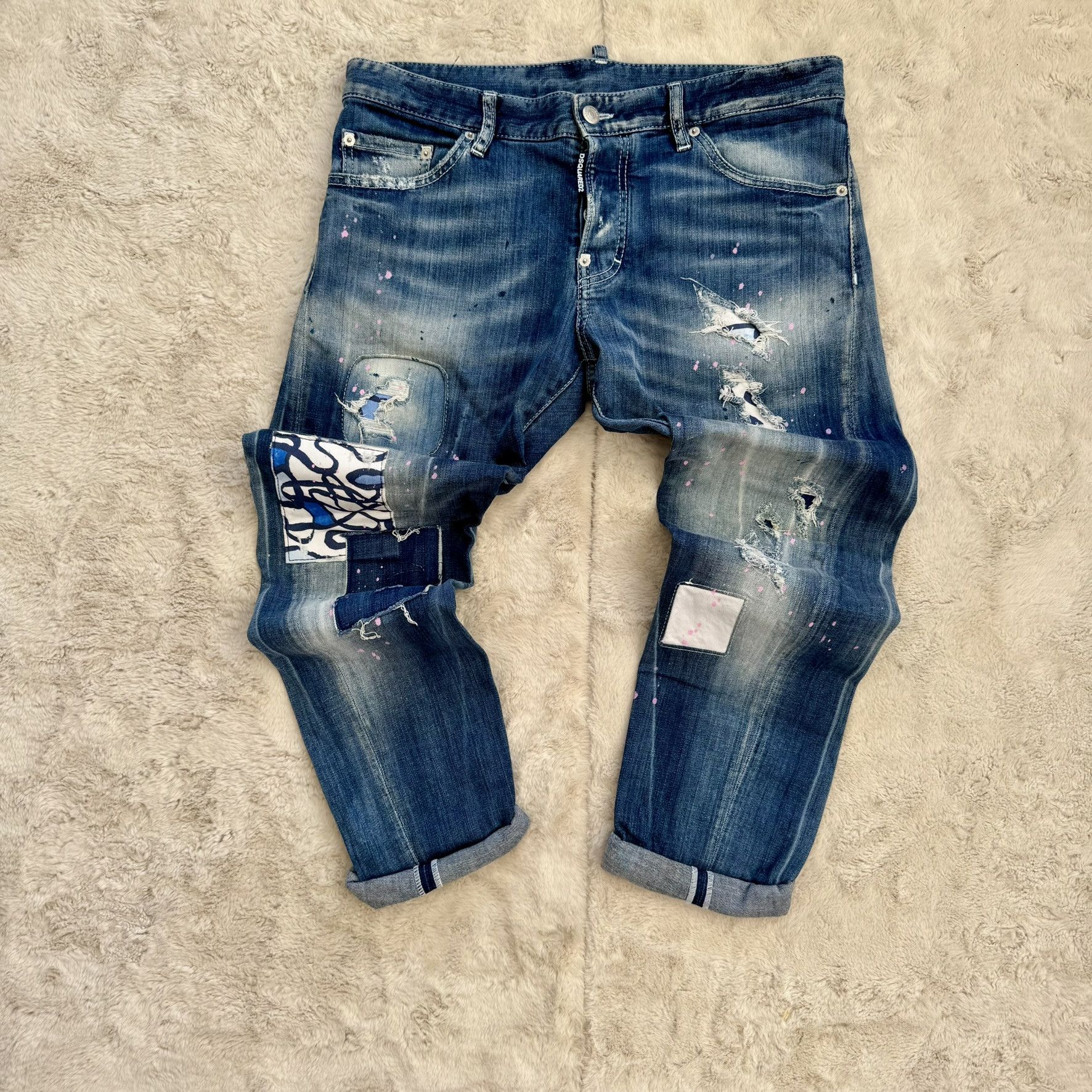 Dsquared2 Dsquared2 Patched & Paint-Splattered Jeans – Size 48 Size US 32 / EU 48 - 2 Thumbnail
