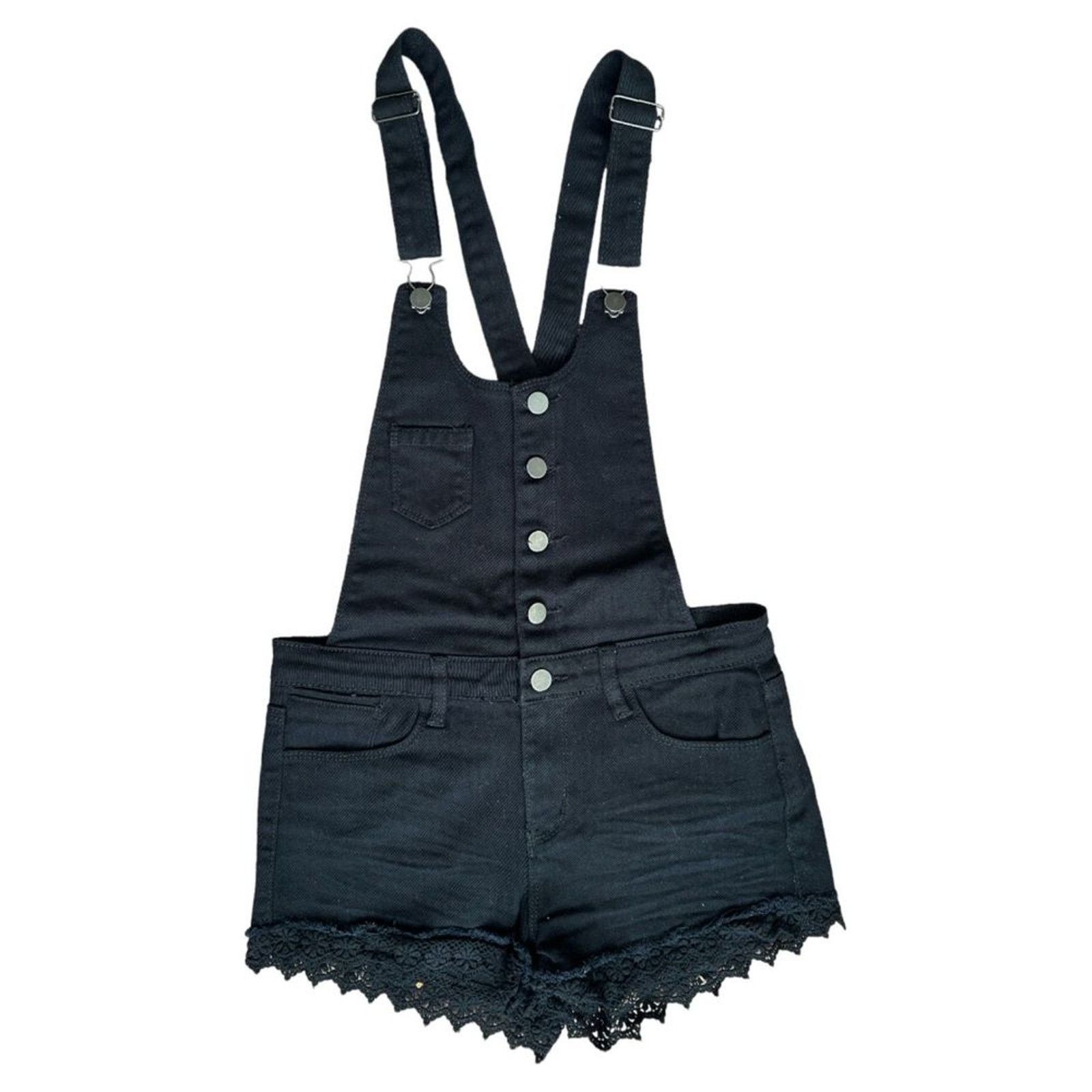 Forever 21 FOREVER 21 Black Denim Romper, M Size 32" / US 10 / IT 46 - 1 Thumbnail