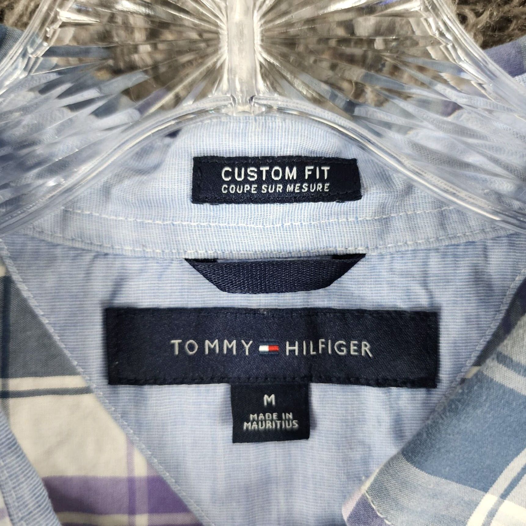 Tommy Hilfiger VINTAGE? No, it's Tommy Hilfiger. Title: Tommy Hilfiger Shirt Plaid Short Sleeve Button-Up, Men’s, Size M, Purple, Custom Fit Size US 31 - 5 Thumbnail