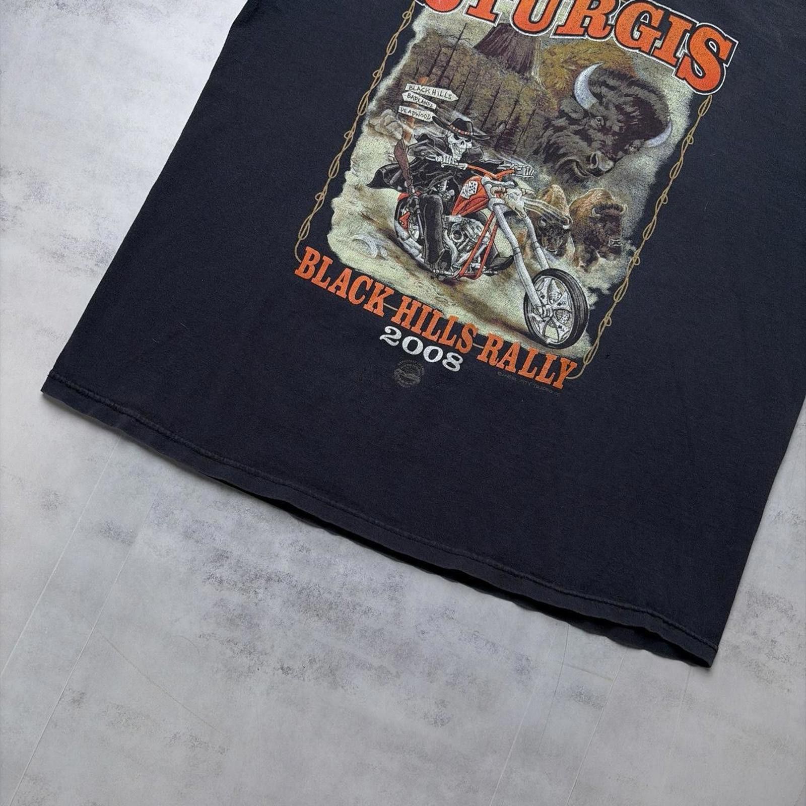 Harley Davidson Vintage 2008 Black Sturgis Black Hills Rally Biker T-Shirt Size US XL / EU 56 / 4 - 5 Thumbnail