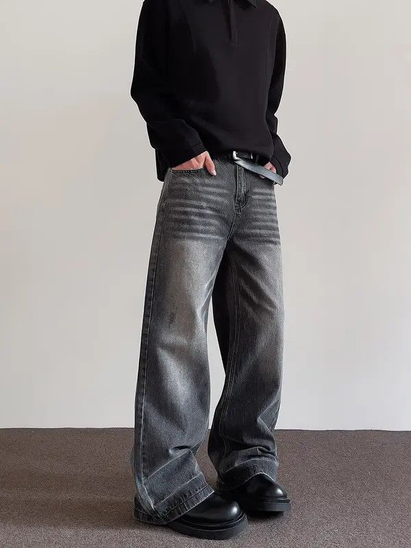 VIBE Gray Wide Leg Jeans Size US 32 / EU 48 - 6 Thumbnail