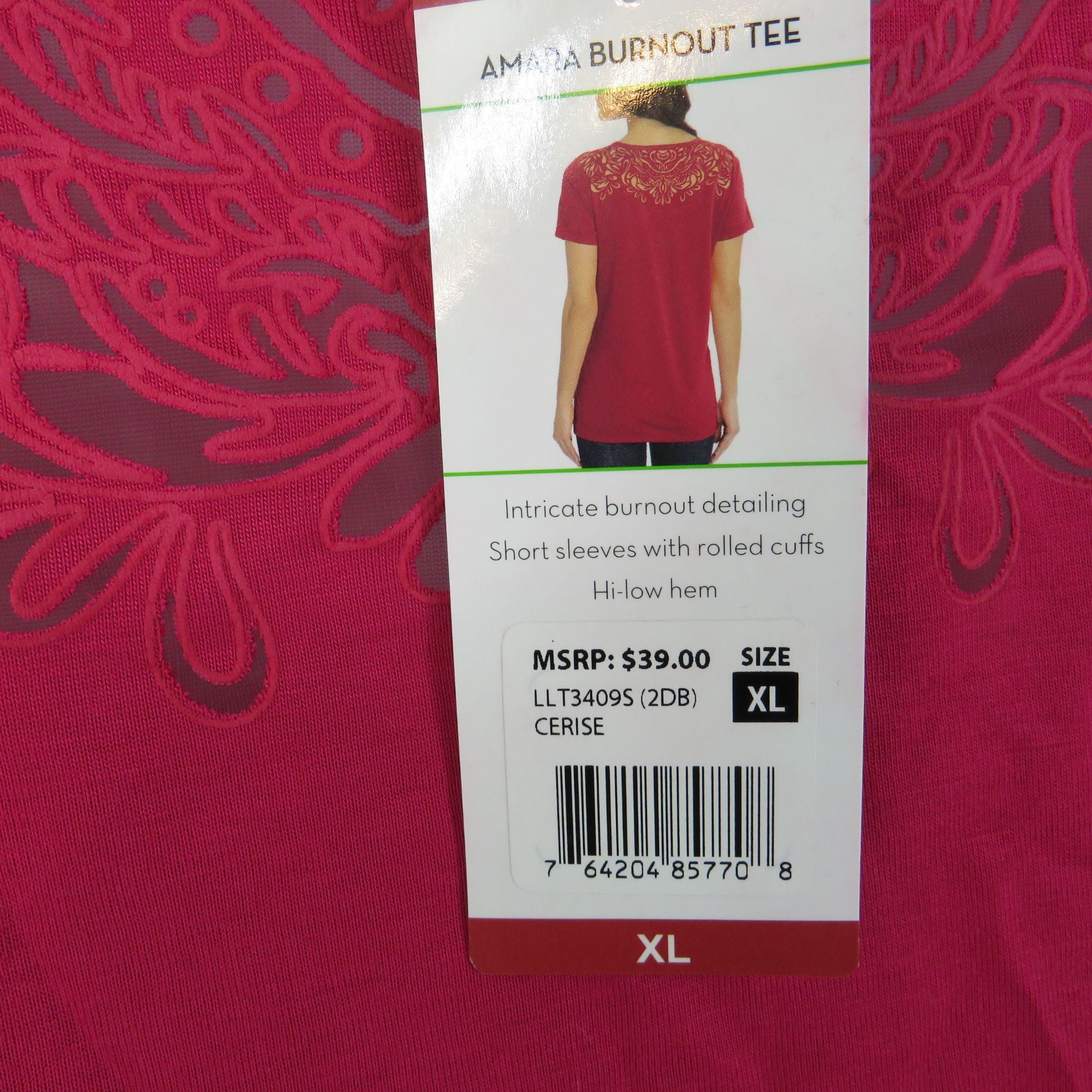 Other Wonder Amara Burnout XL Tee Intricate Detailing Short Sleeve Size XL / US 12-14 / IT 48-50 - 5 Thumbnail