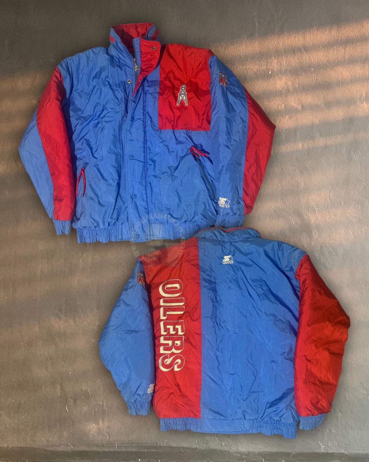 NFL houston oilers 90s vintage rare texas puffer jacket coat 80s Size US L / EU 52-54 / 3 - 1 Thumbnail