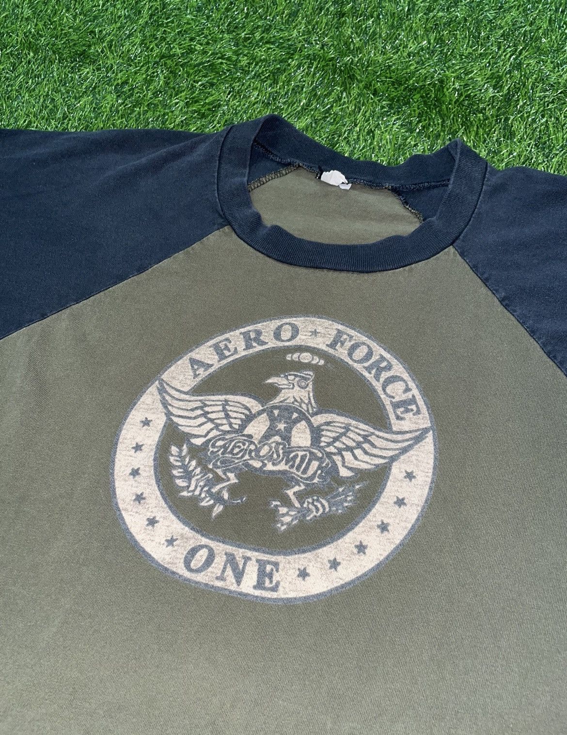 Aerosmith × Vintage Vintage 90s Aerosmith Aero Force One Raglan T-Shirt Size L Size US L / EU 52-54 / 3 - 2 Thumbnail