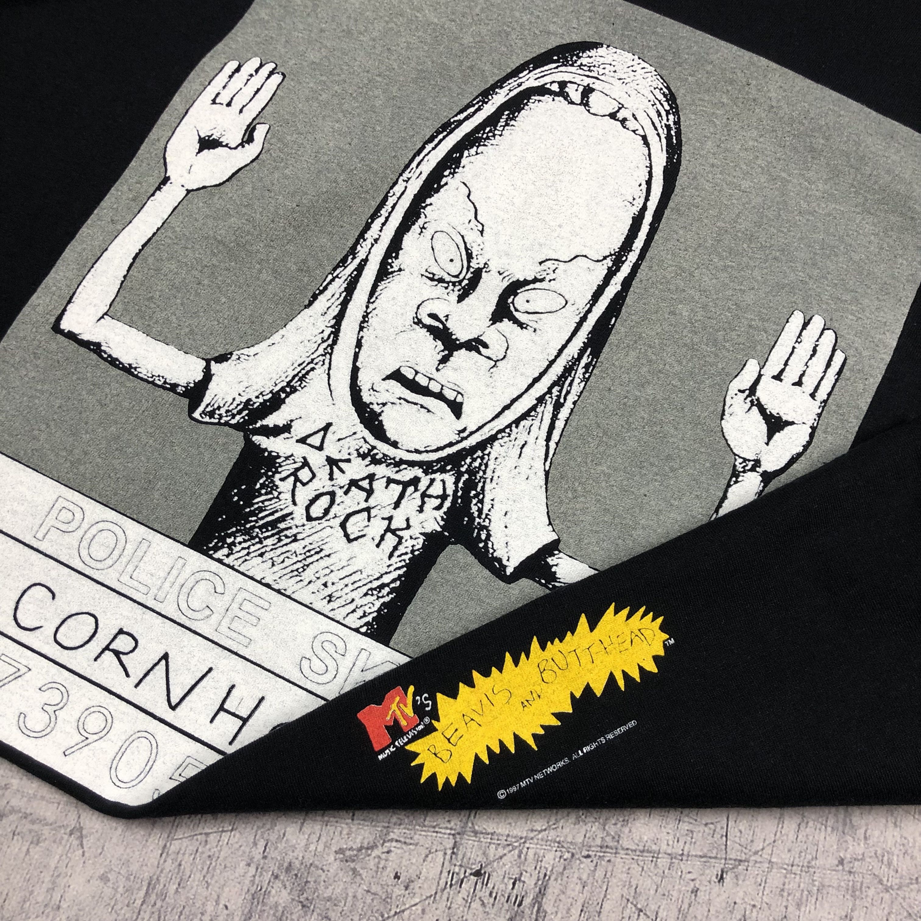 Cartoon Network Vintage 1997 Beavis Butthead MTv Police Sketch Tee Size US L / EU 52-54 / 3 - 3 Thumbnail