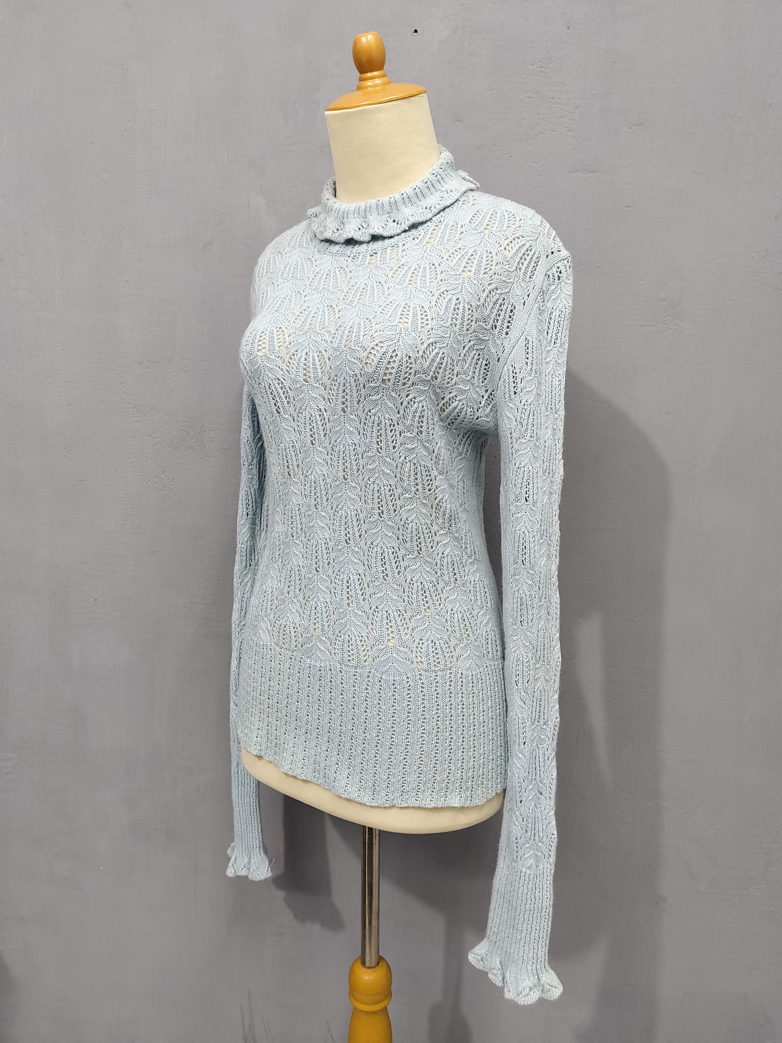 Vintage 🇮🇹 Vtg Andre Maurice Design Cashmere Knitted Sweater Size L / US 10 / IT 46 - 2 Thumbnail