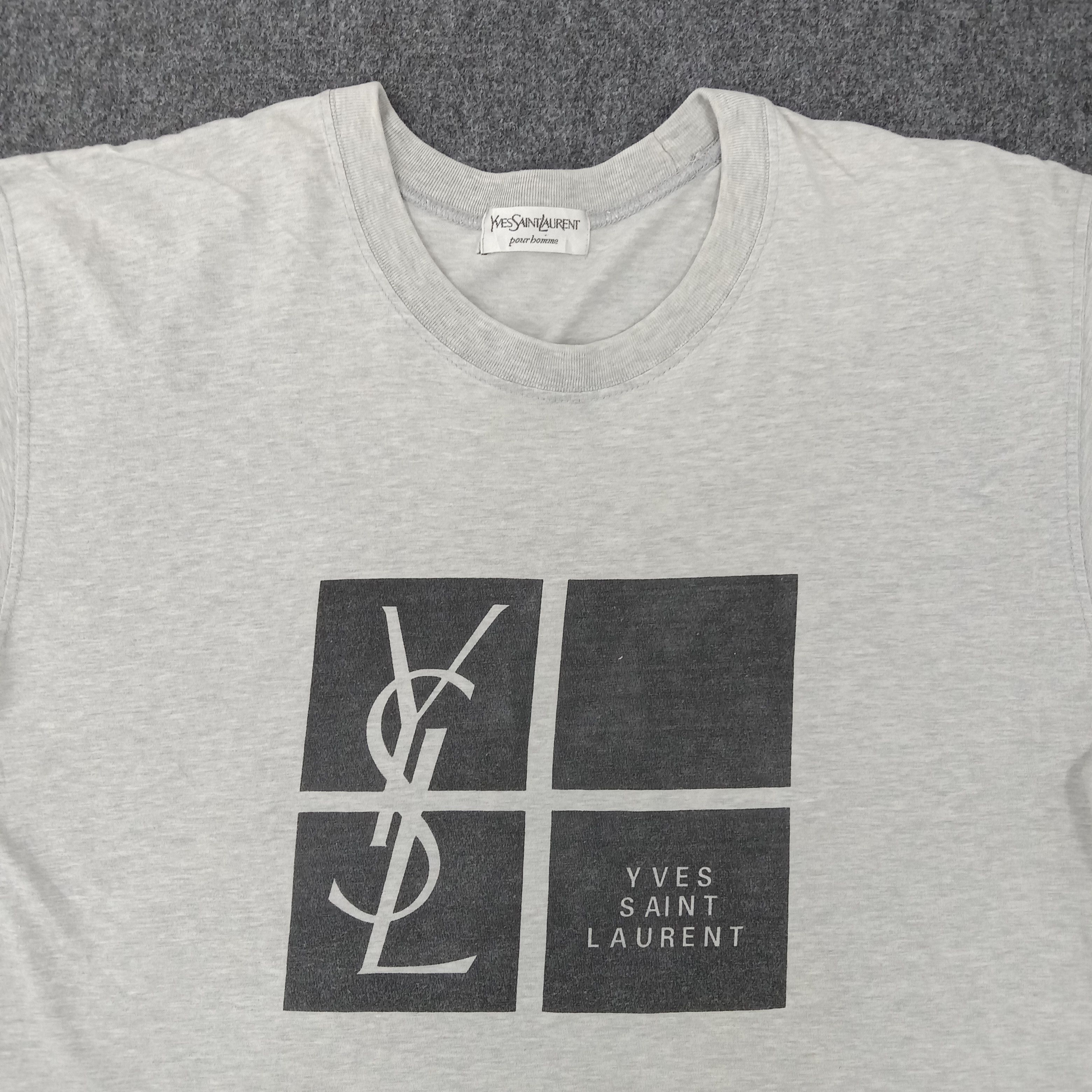 Vintage Vintage Yves Saint Lauren Designer Logo Art Tshirt Size US L / EU 52-54 / 3 - 2 Thumbnail