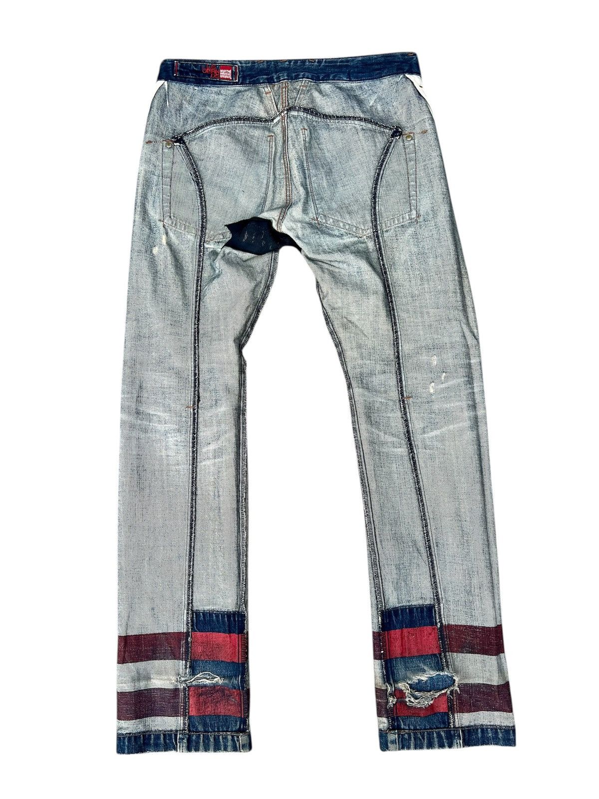 Marithe + Francois Girbaud Vintage MFG Distressed Low Rise Flared Jeans Size US 36 / EU 52 - 4 Thumbnail