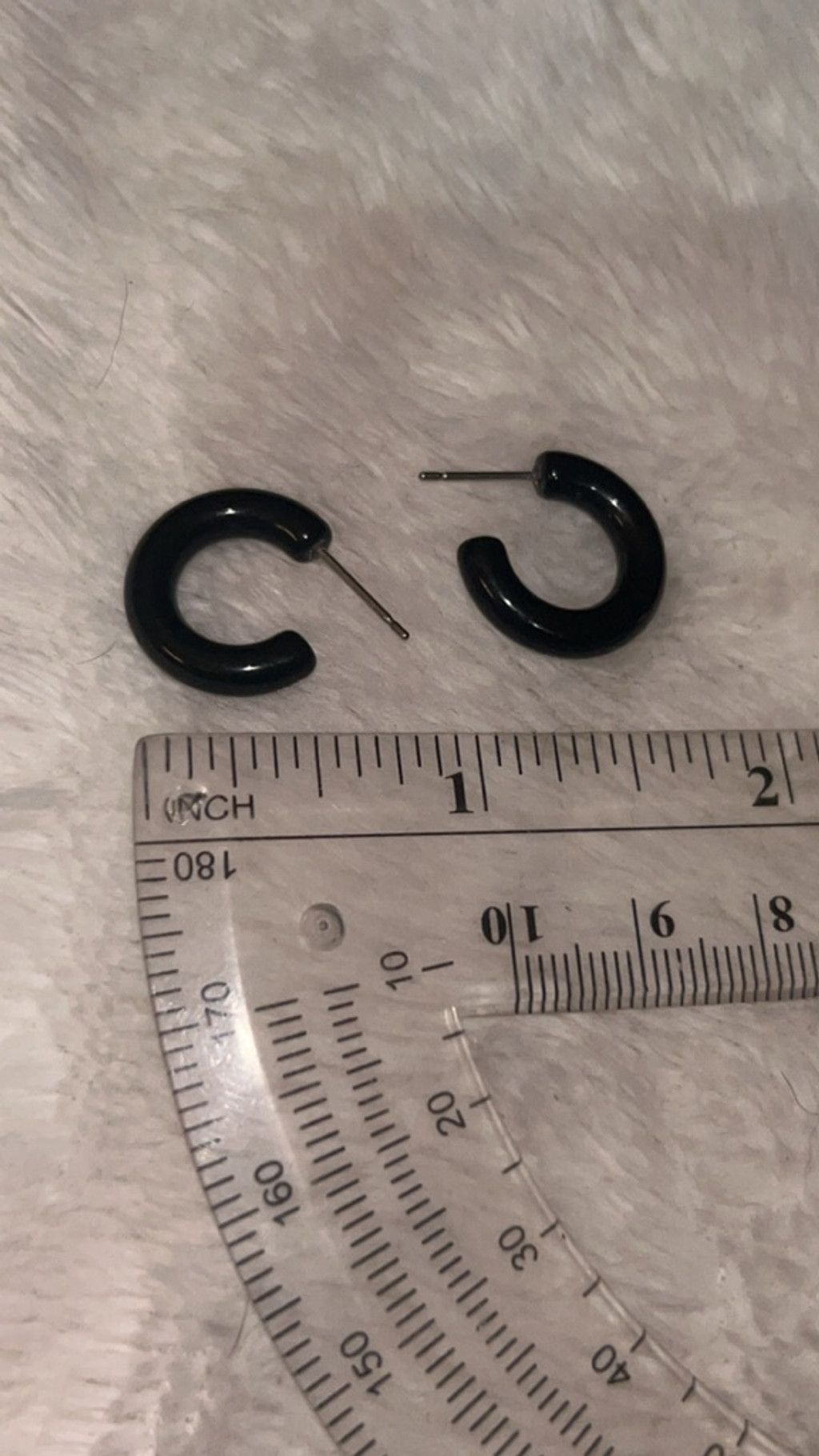 The Unbranded Brand Women's Unbranded Black Hoop Earrings One Size Size ONE SIZE - 2 Thumbnail