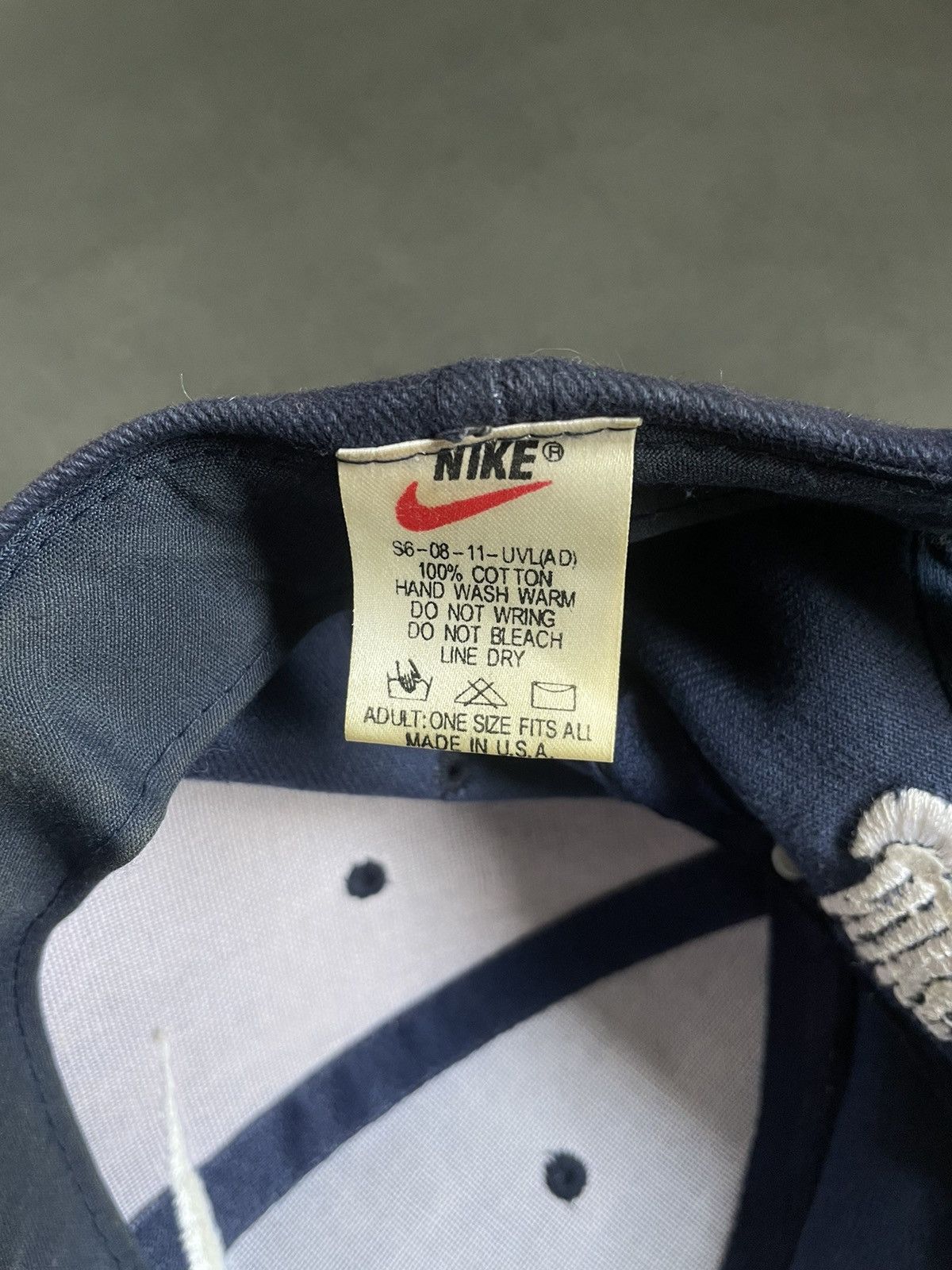 Nike × Vintage Vintage Nike Cap Made In Usa Sunfaded Swoosh Red Tab Y2k Size ONE SIZE - 8 Thumbnail