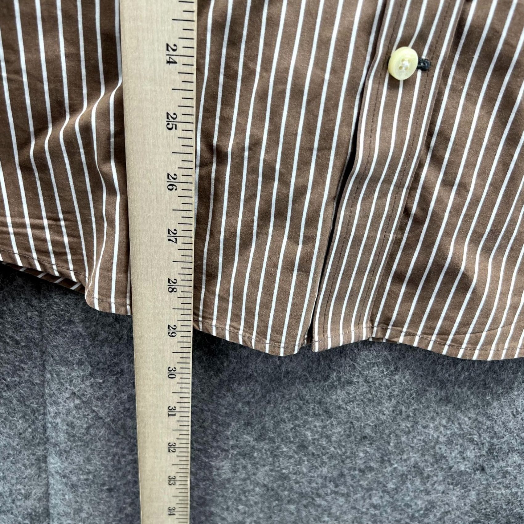 Abercrombie & Fitch VINTAGE Abercrombie & Fitch Shirt Mens Medium Brown Striped Button-Down Collared Long Sleeve Cotton Casual Formal Workwear Charcoal? Size US M / EU 48-50 / 2 - 6 Thumbnail