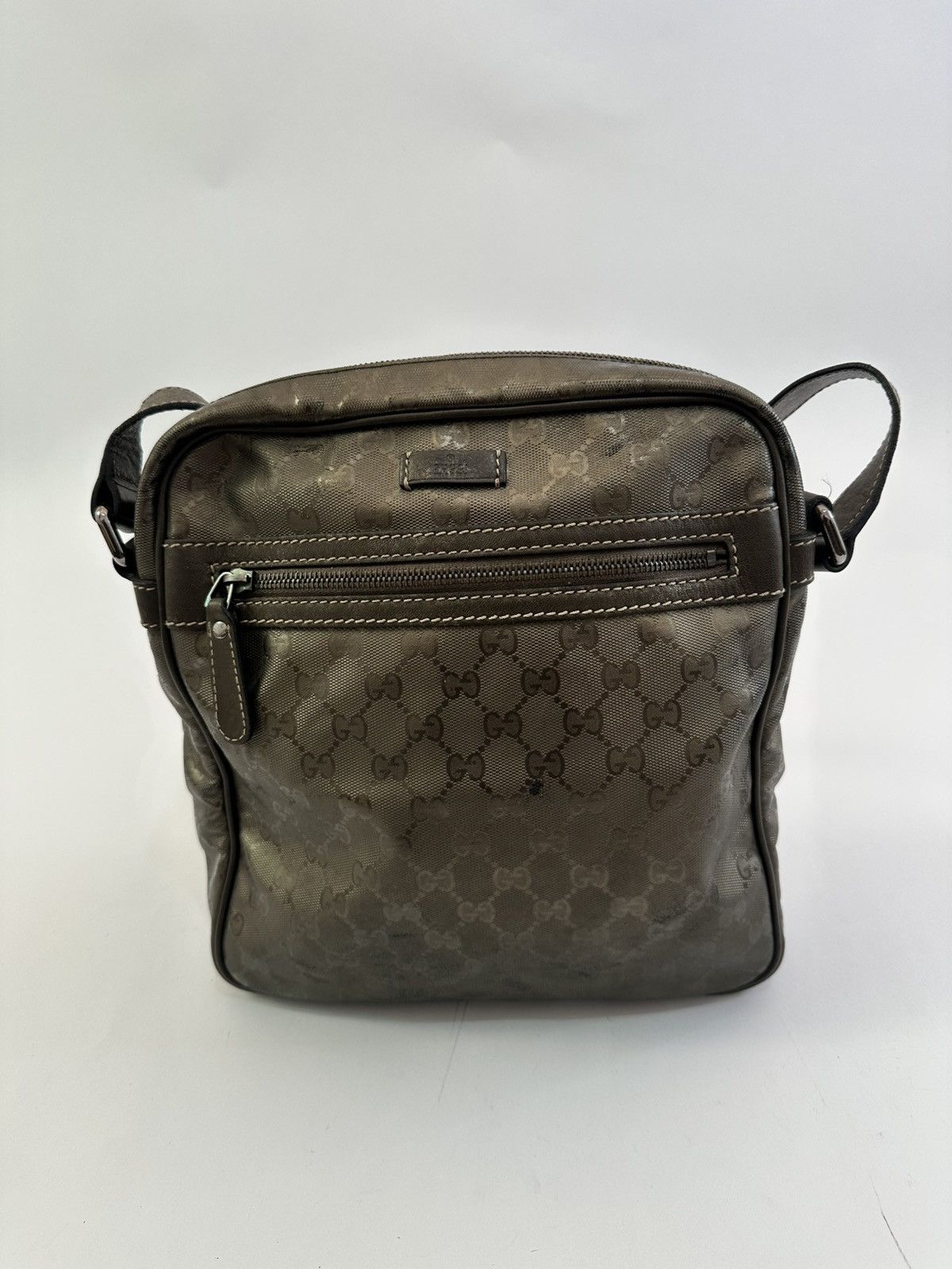 Gucci GUCCI Imprime Monogram Medium Messenger Bag Pewter Size ONE SIZE - 1 Thumbnail