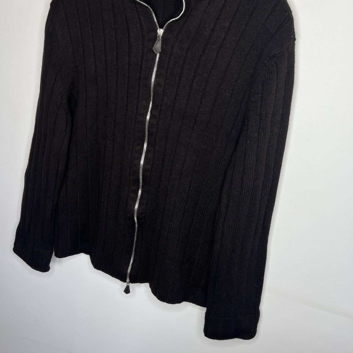 Hermes HERMES Brown Wool Ribbed Full Zip Sweater Italy Riri Size US L / EU 52-54 / 3 - 2 Thumbnail