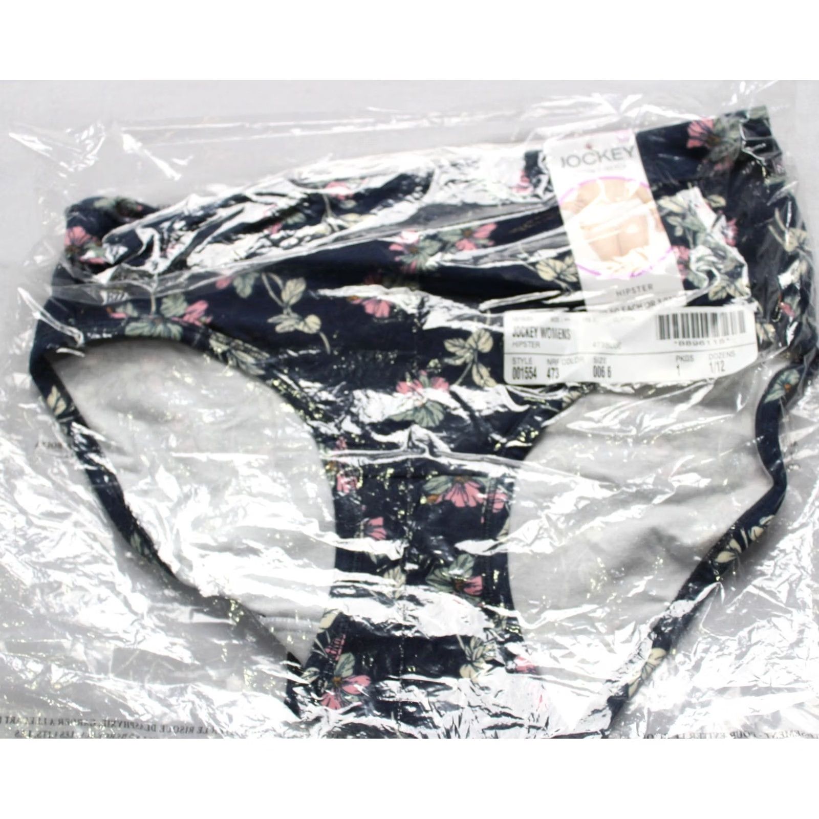 Jockey Jockey Women's Cotton Stretch Hipster Panty AR8 Blue Floral Medium Size 32" / US 10 / IT 46 - 6 Thumbnail