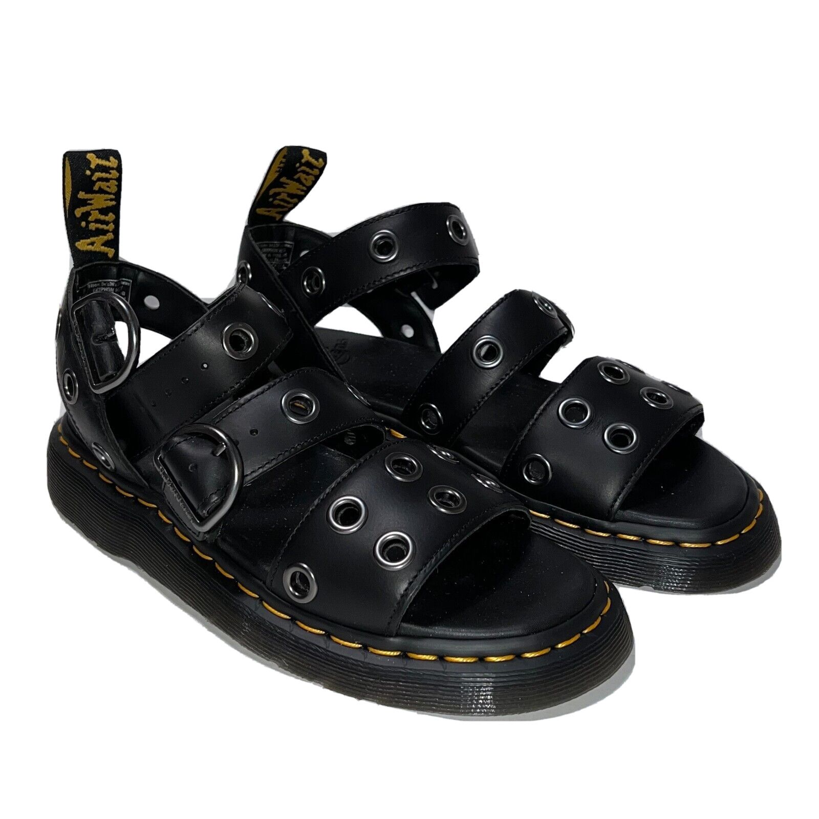Dr. Martens Women's Size 9 Dr. Martens Gryphon HDW Black Leather Sandals Size US 9 / IT 39 - 3 Thumbnail