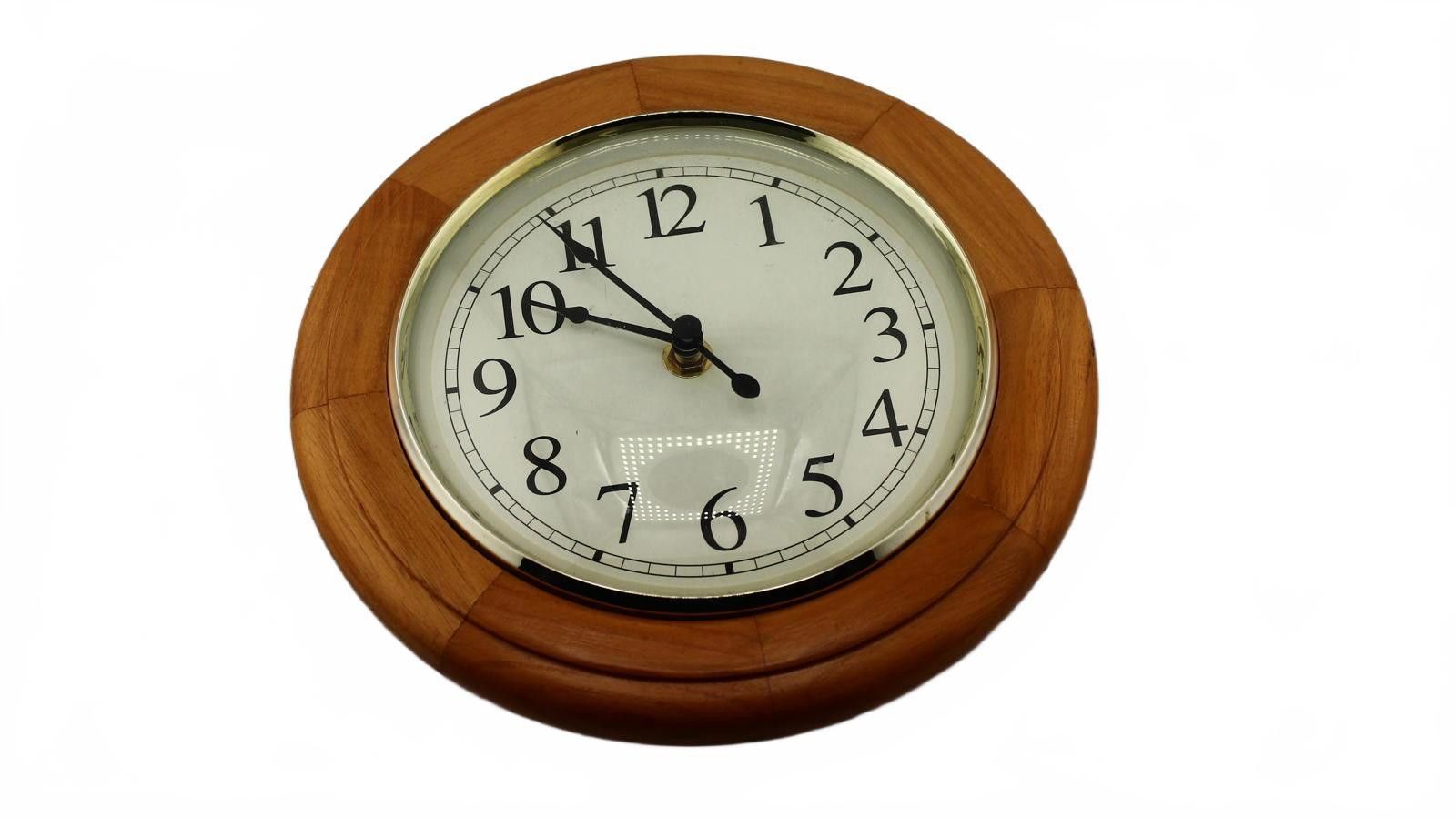Designer Wooden 9inch Wide Wall Clock Silent Size ONE SIZE - 1 Thumbnail
