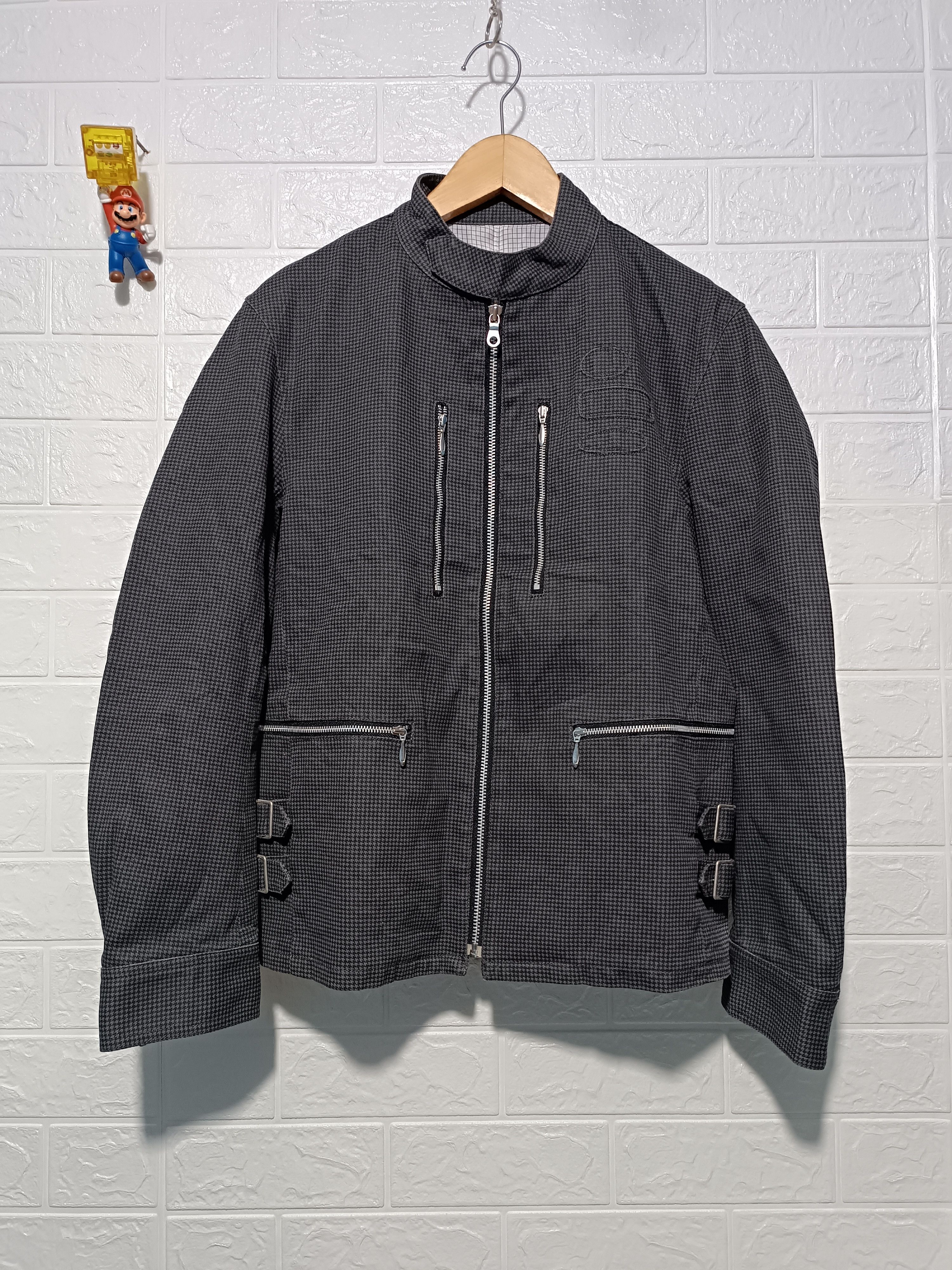 Japanese Brand Vintage Canvas Monogram Biker Jacket Size US L / EU 52-54 / 3 - 1 Thumbnail