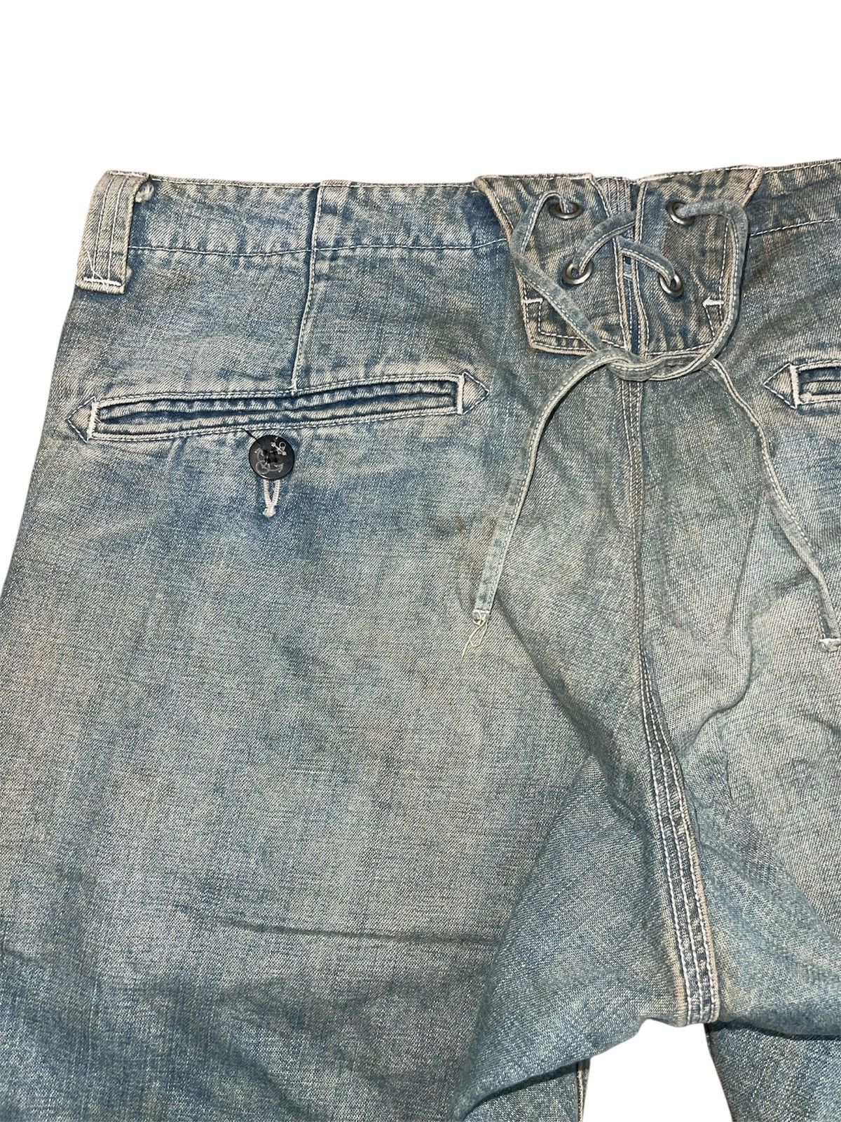 Blue Blue Japan BLUE BLUE JAPAN Lace-Up Back Anchor Button Indigo Shorts Size US 31 - 10 Thumbnail