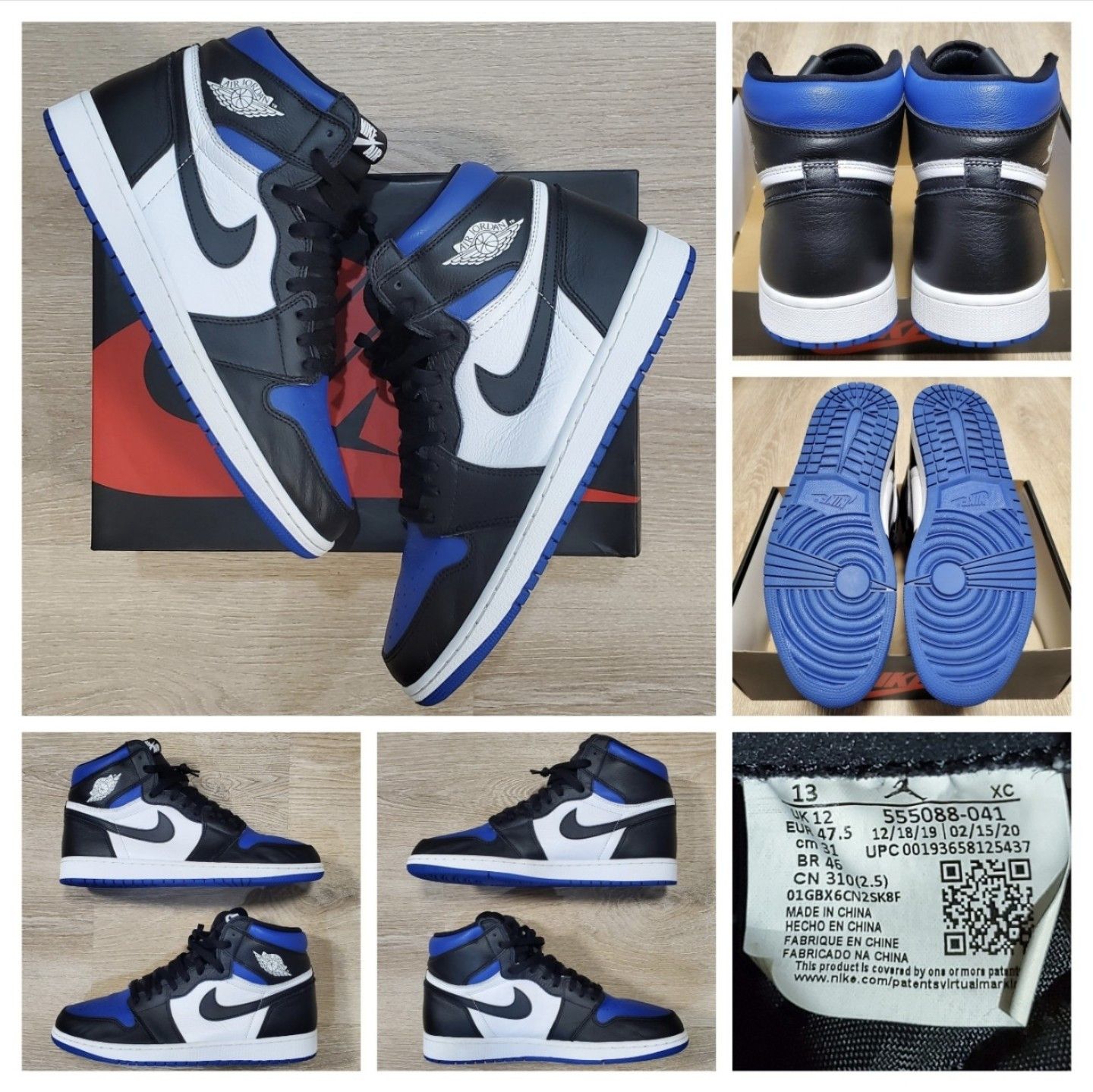 Jordan Brand Size 13 - Jordan 1 Retro OG High Royal Toe CLEAN PAIR Size US 13 / EU 46 - 1 Thumbnail