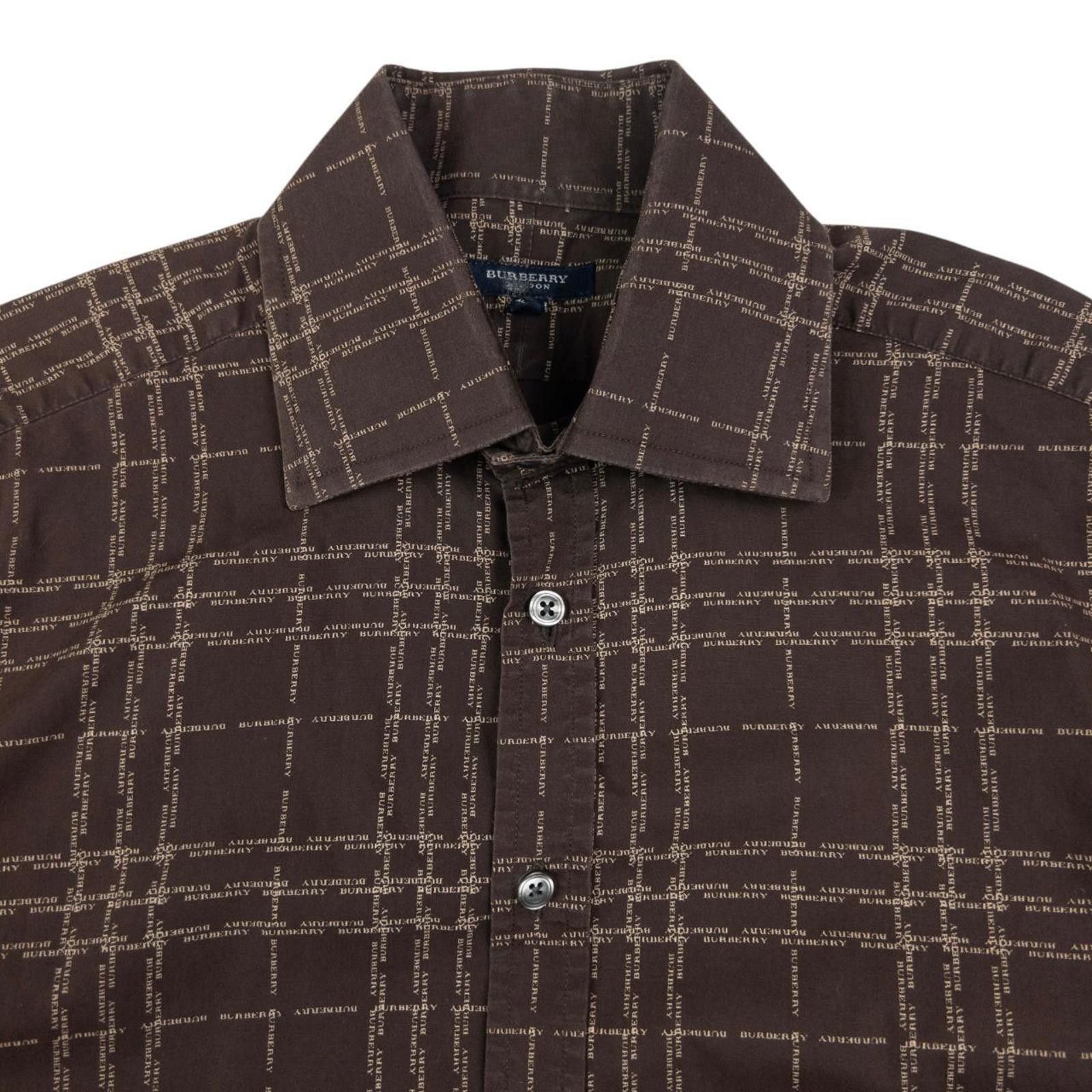 Vintage Burberry Nova Check Monogram Button Up Shirt Size M