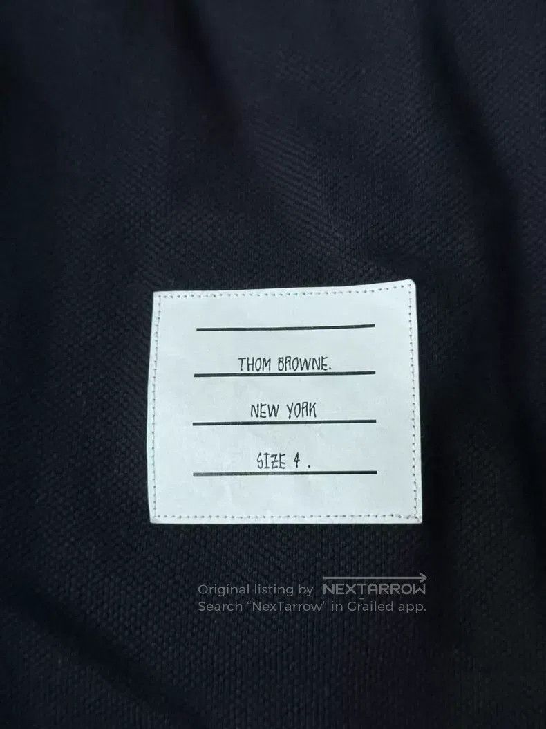 Thom Browne Thom Browne Navy Blue Double Sleeve Label Shirt Size US XL / EU 56 / 4 - 4 Thumbnail