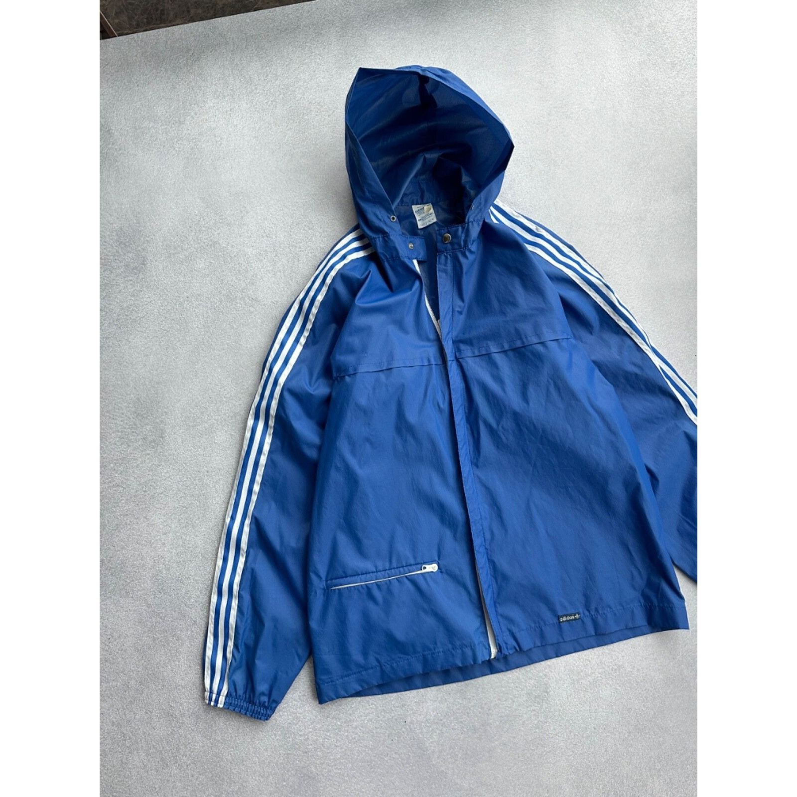 Adidas VTG Adidas Ventex Nylon Navy Striped Jacket Size US M / EU 48-50 / 2 - 2 Thumbnail