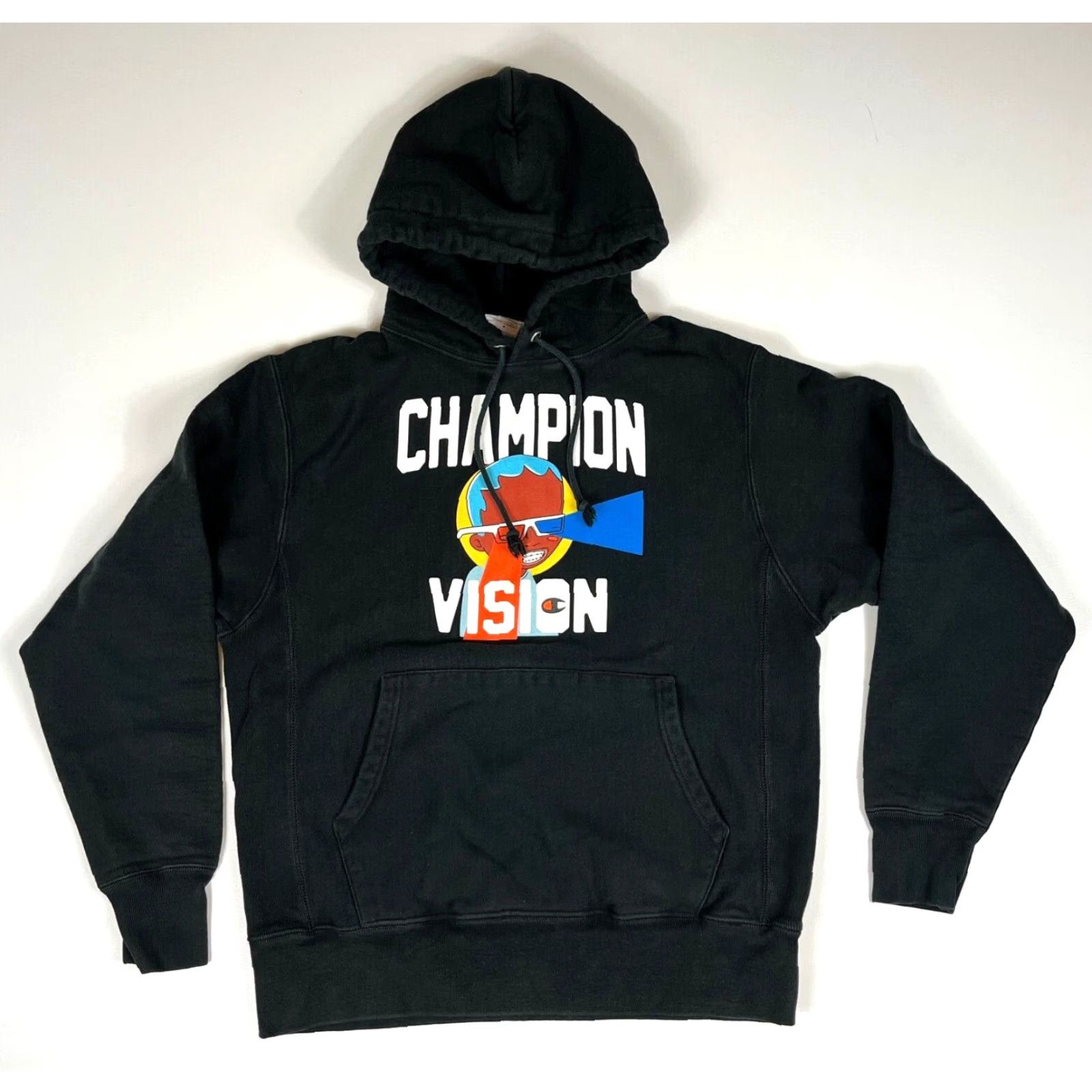 Champion Men's Champion x Hebru Brantley Vision Reverse Weave Hoodie M Black Logo Graphic Print Hoodie Mens Size US M / EU 48-50 / 2 - 2 Thumbnail