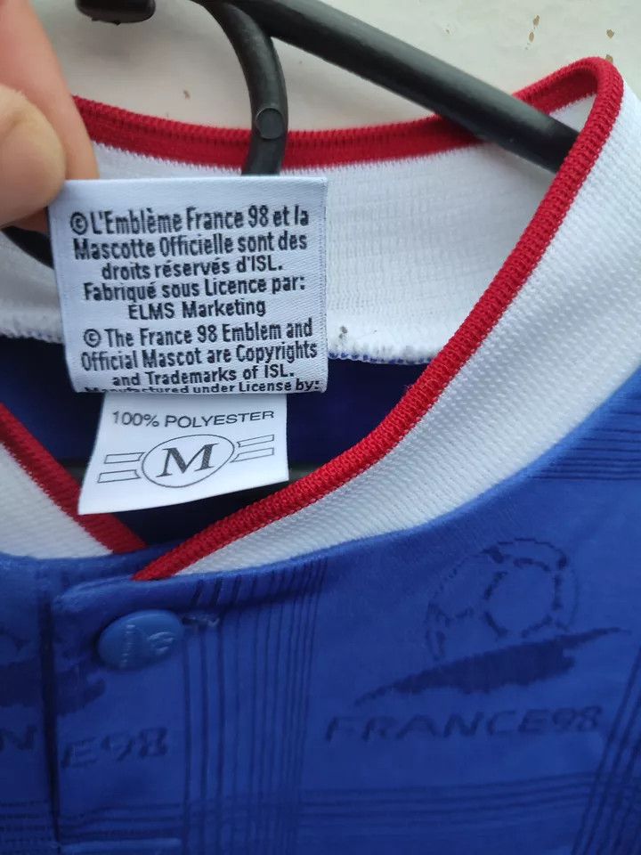 Vintage FRANCE 98 OFFICIAL LICENCED BLUE FOOTBALL SHIRT COUPE DU Size US M / EU 48-50 / 2 - 5 Thumbnail