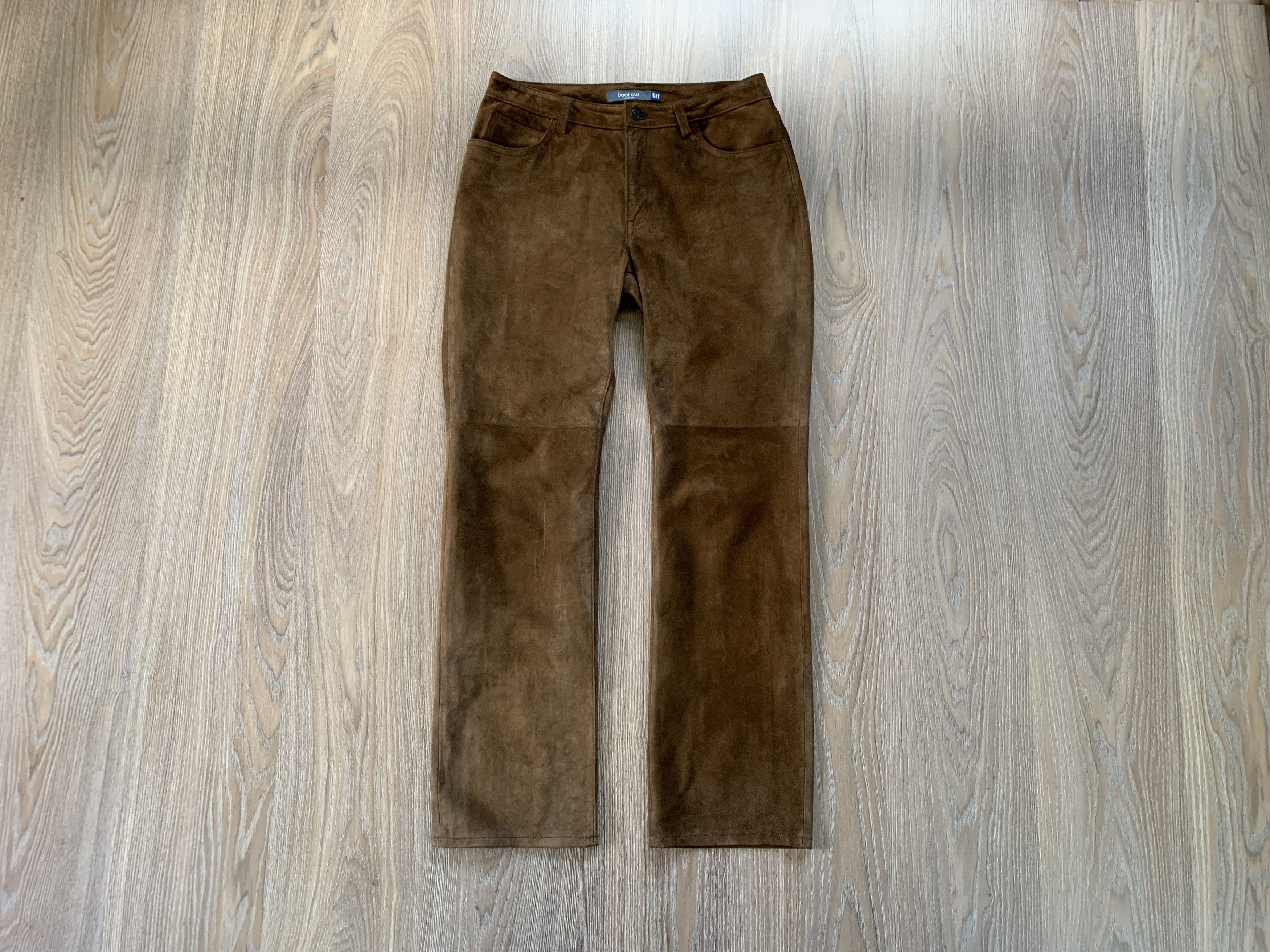 Gap Mens Vintage Brown Suede Leather Pant